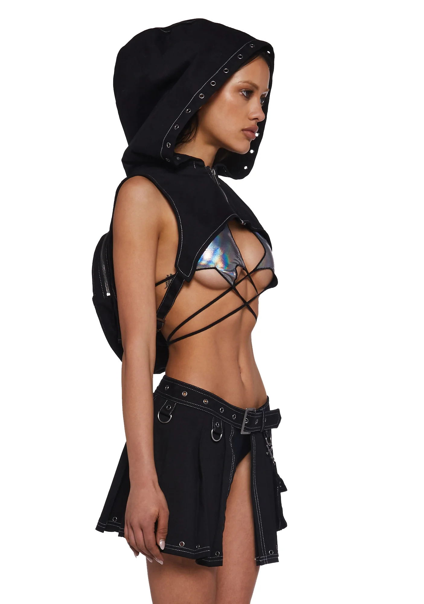 Greatest Escape Backpack Hoodie - Black - Image 3