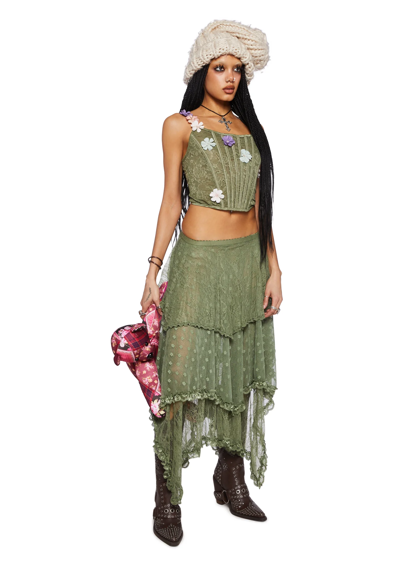 Ethereal Woodlands Maxi Skirt - Green - Image 2