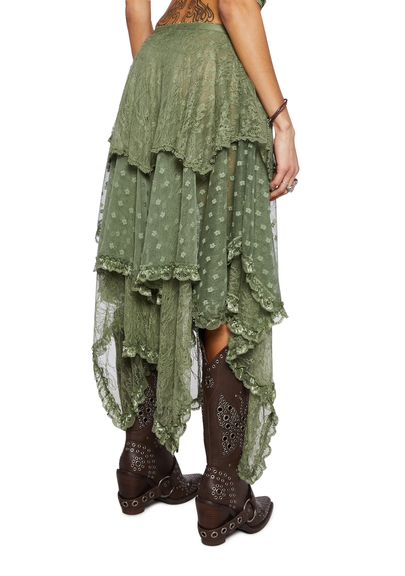 Ethereal Woodlands Maxi Skirt - Green - Image 4