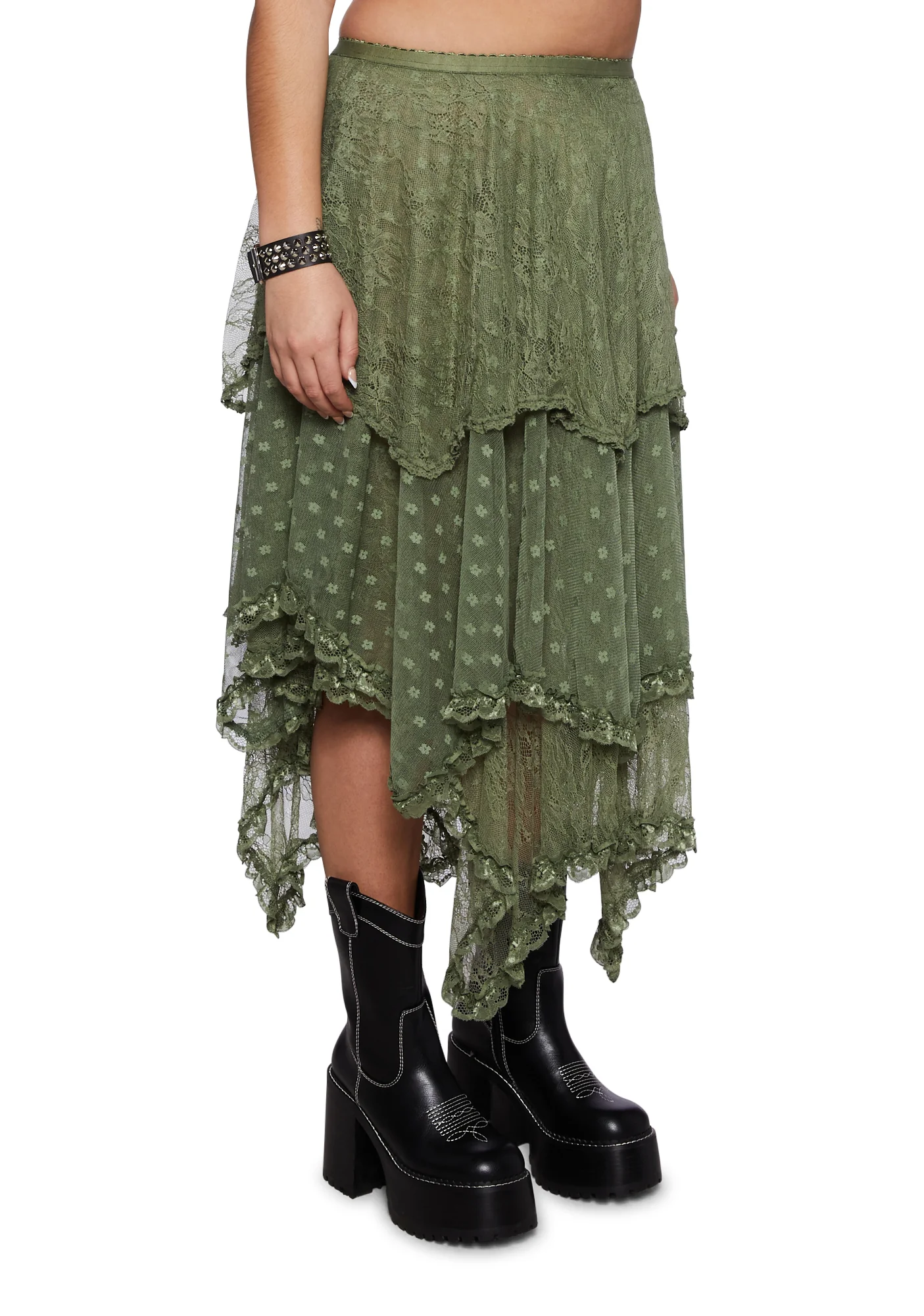 Plus Ethereal Woodlands Maxi Skirt - Green - Image 3