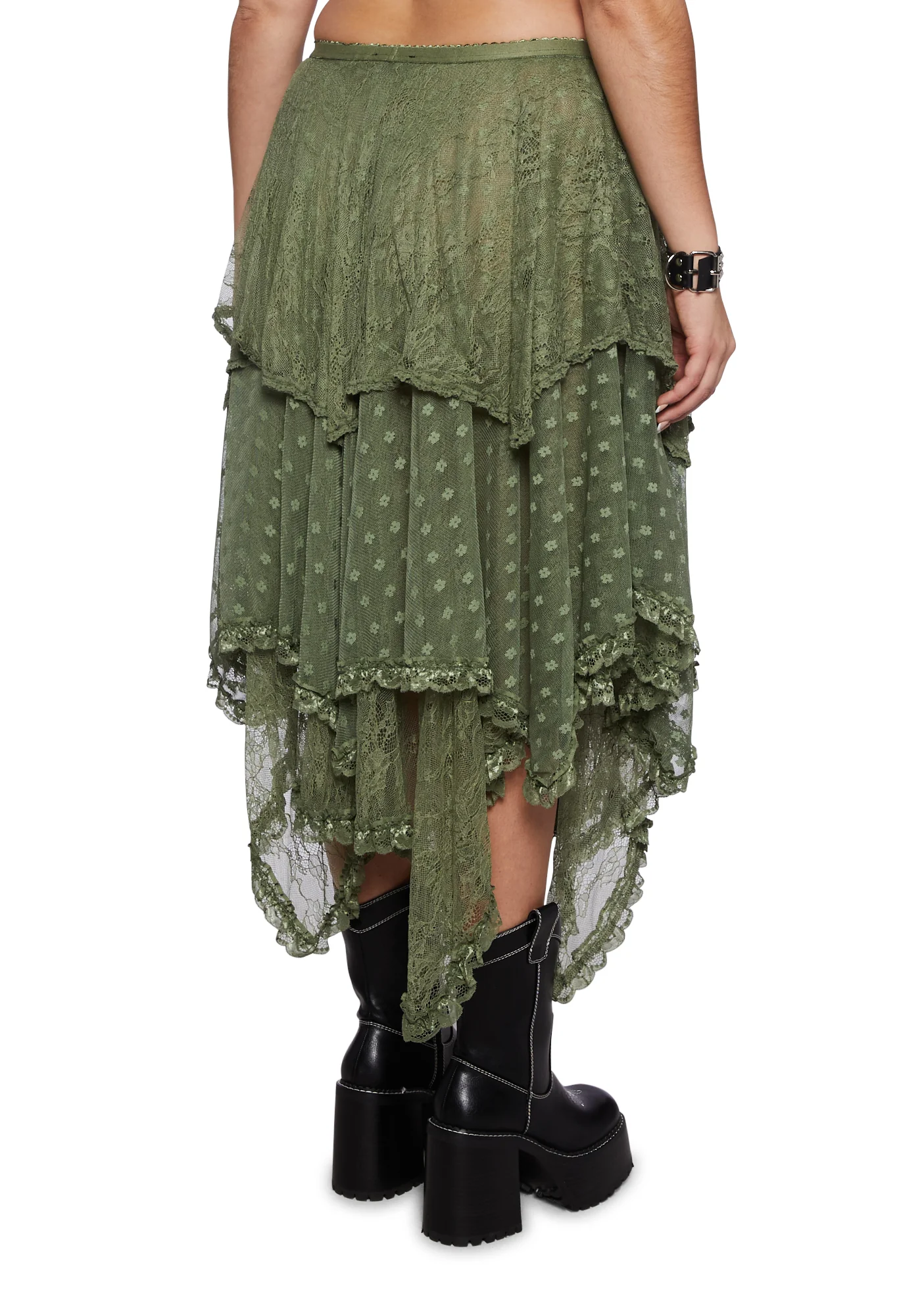Plus Ethereal Woodlands Maxi Skirt - Green - Image 4