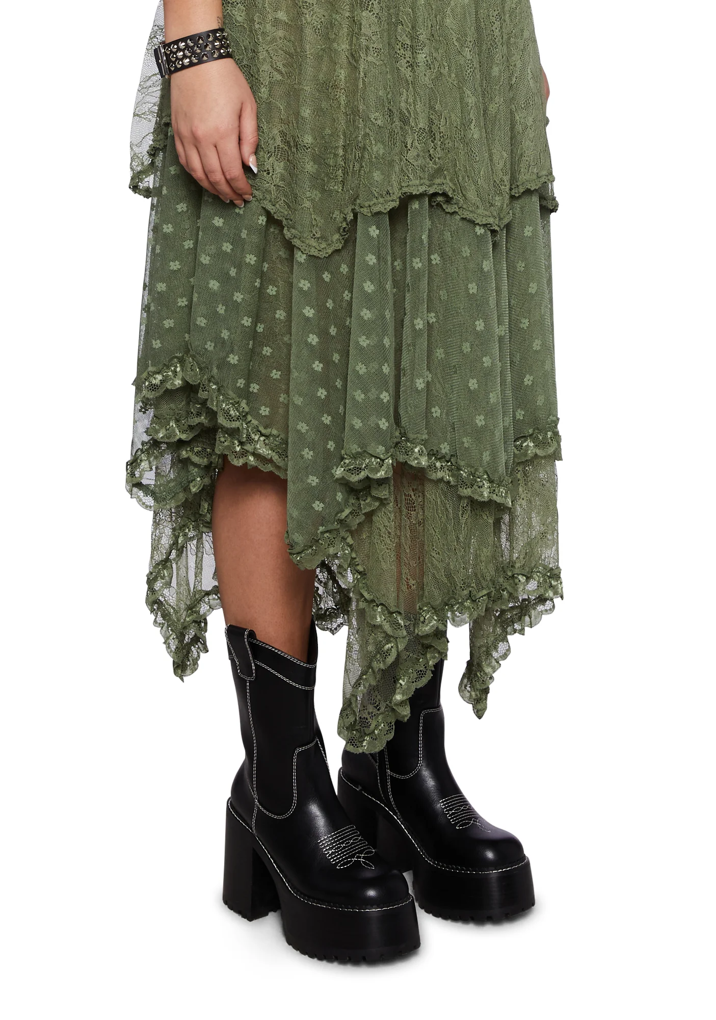 Plus Ethereal Woodlands Maxi Skirt - Green - Image 5