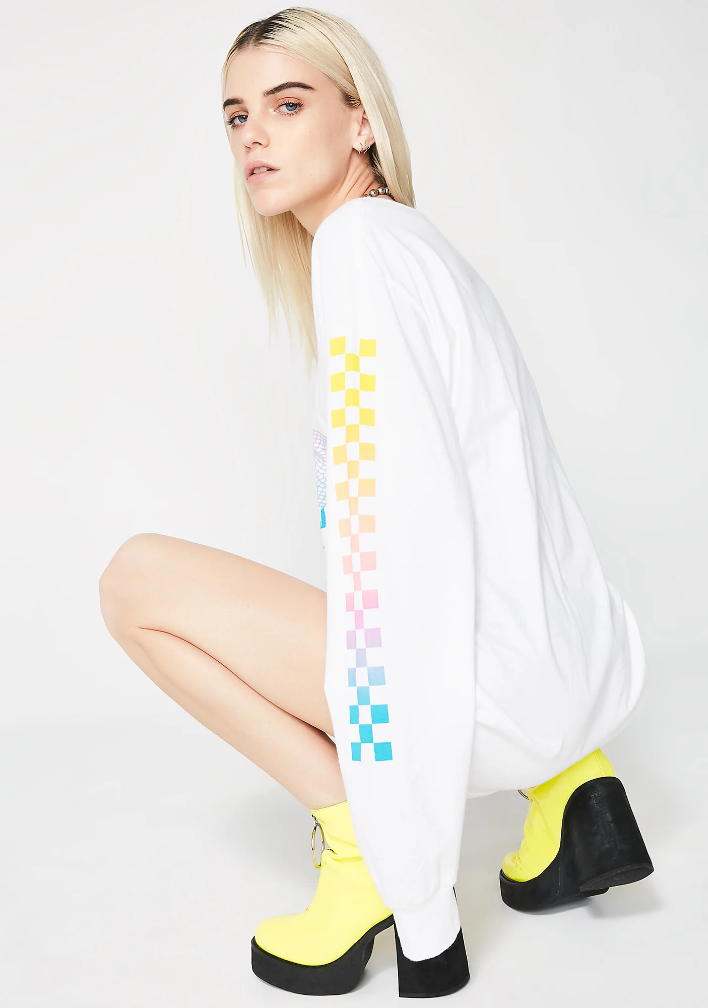 Grid Life Long Sleeve Tee - Image 4