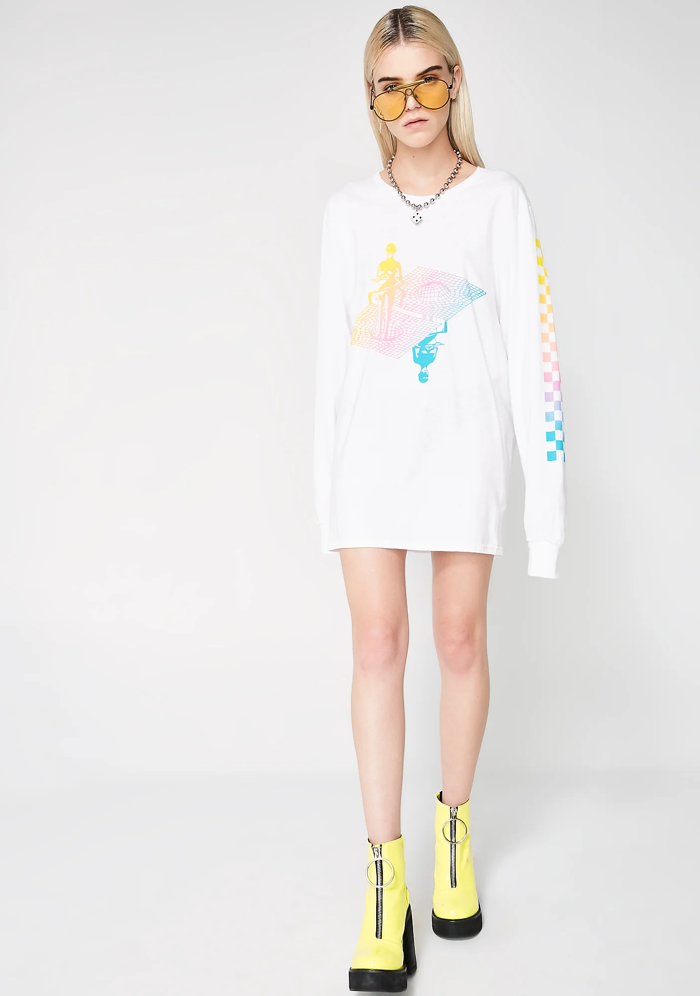 Grid Life Long Sleeve Tee - Image 5