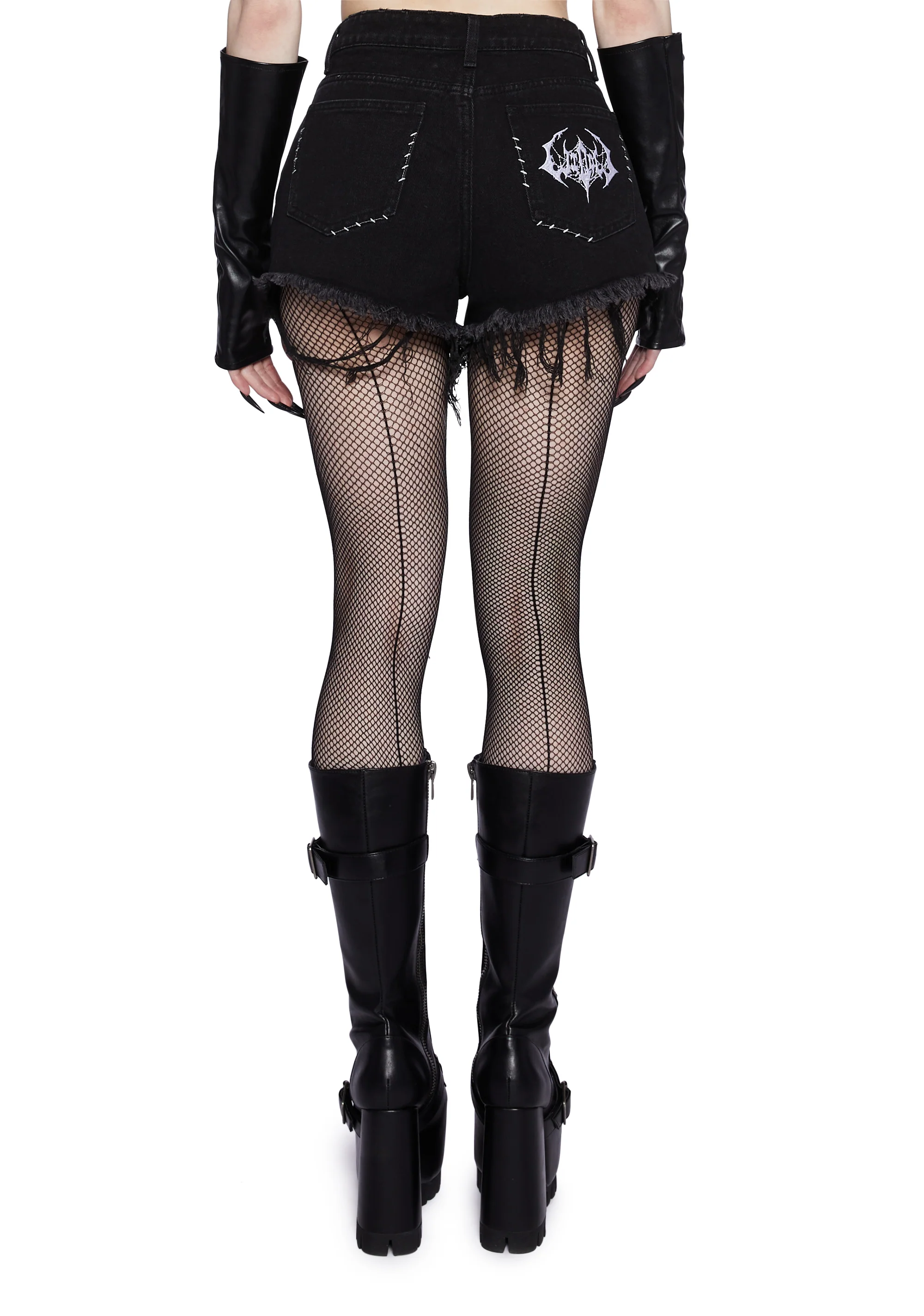 Grim Dynamo High Waisted Denim Shorts - Image 4