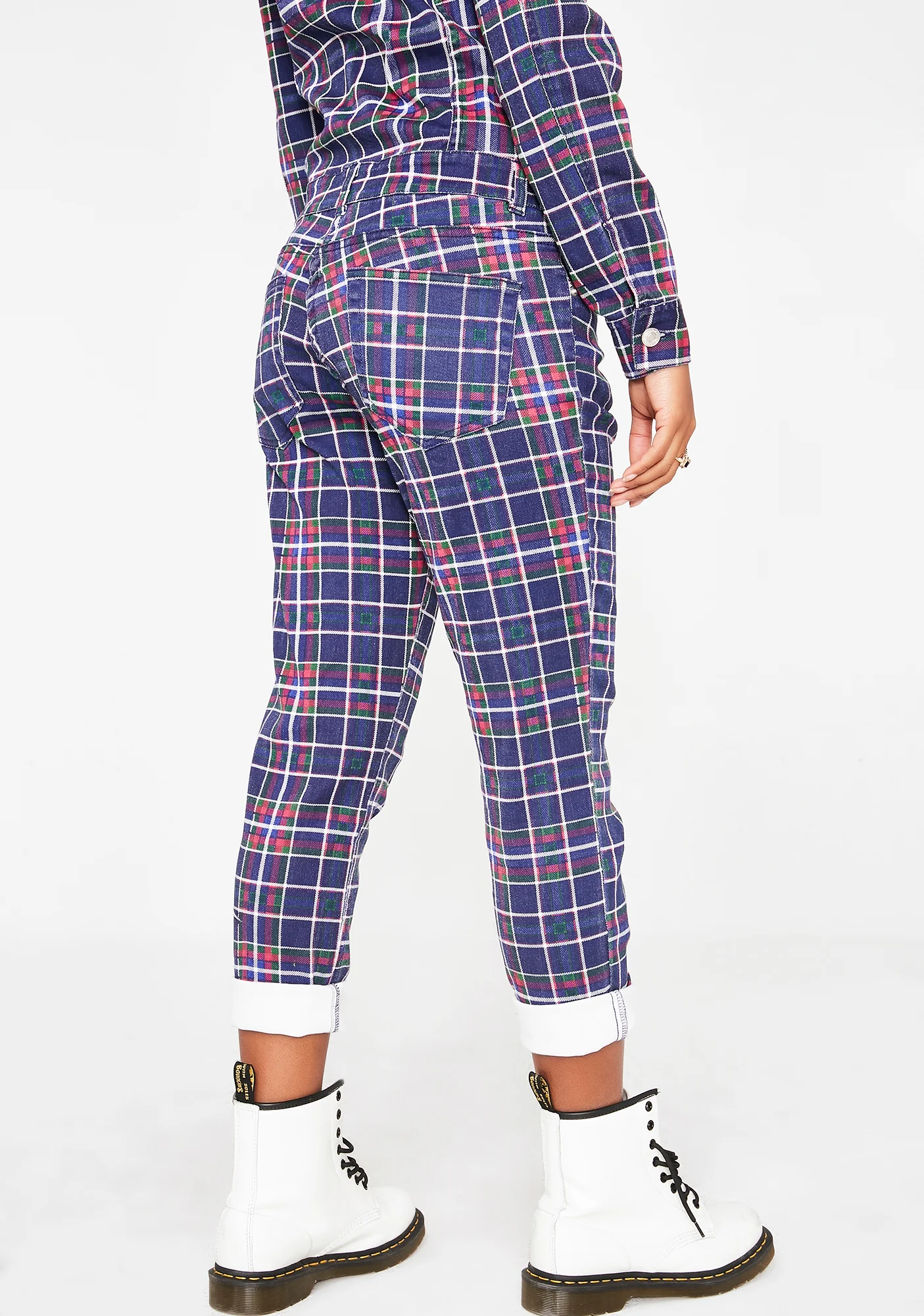 Grunge Gang Plaid Jumpsuit - Image 4