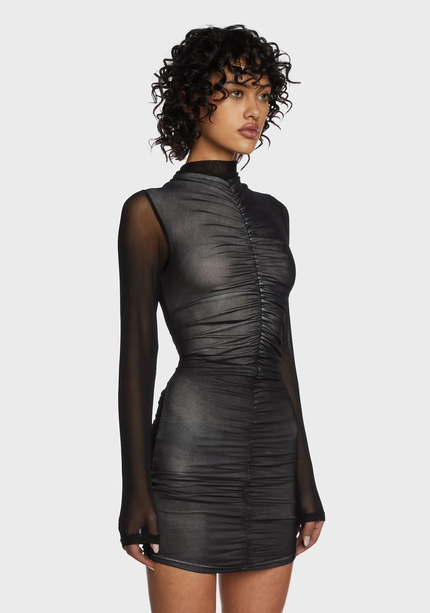 Hacker Chic Sheer Mini Dress - Image 5