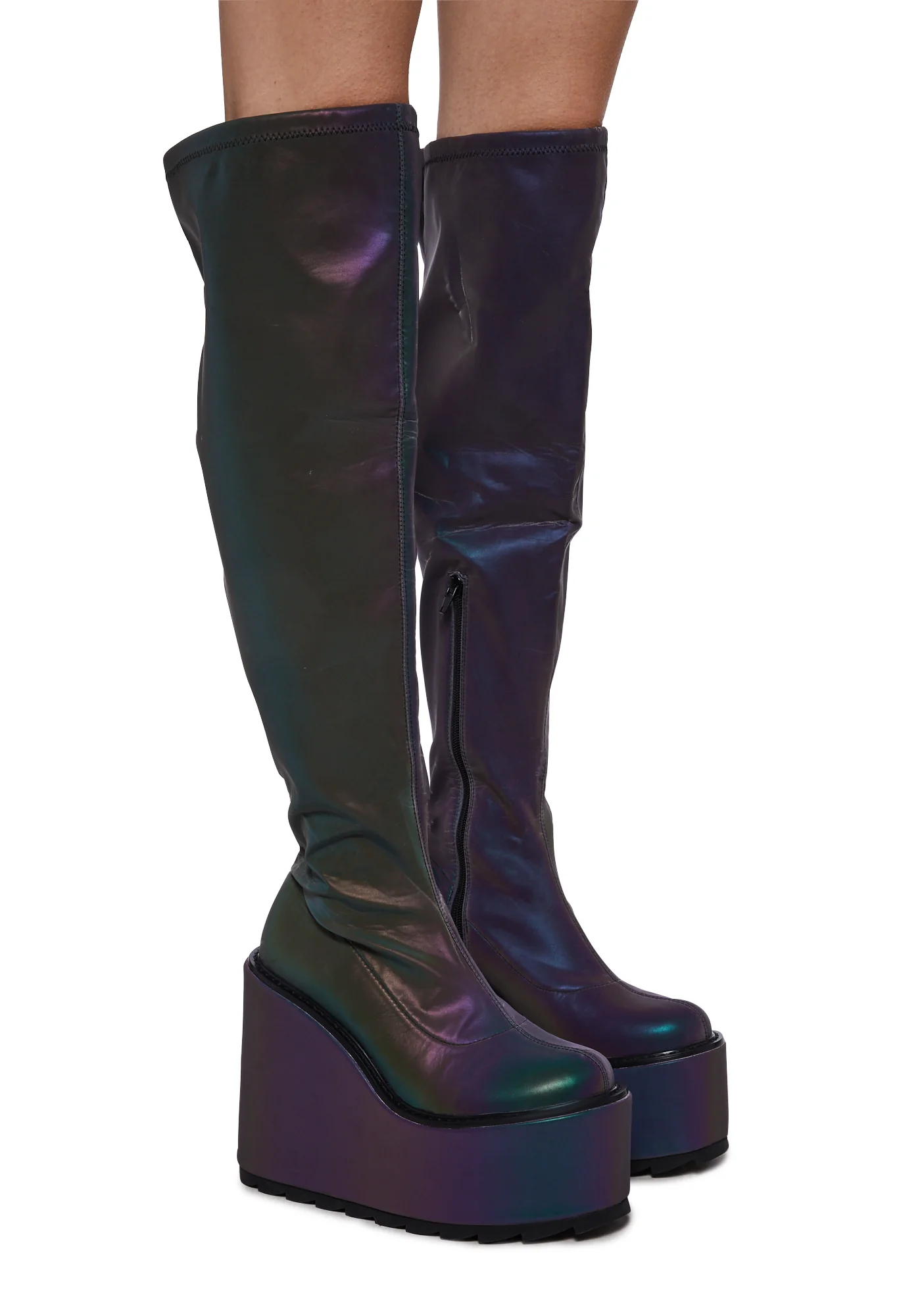Hades Reflective Knee High Boots - Image 3