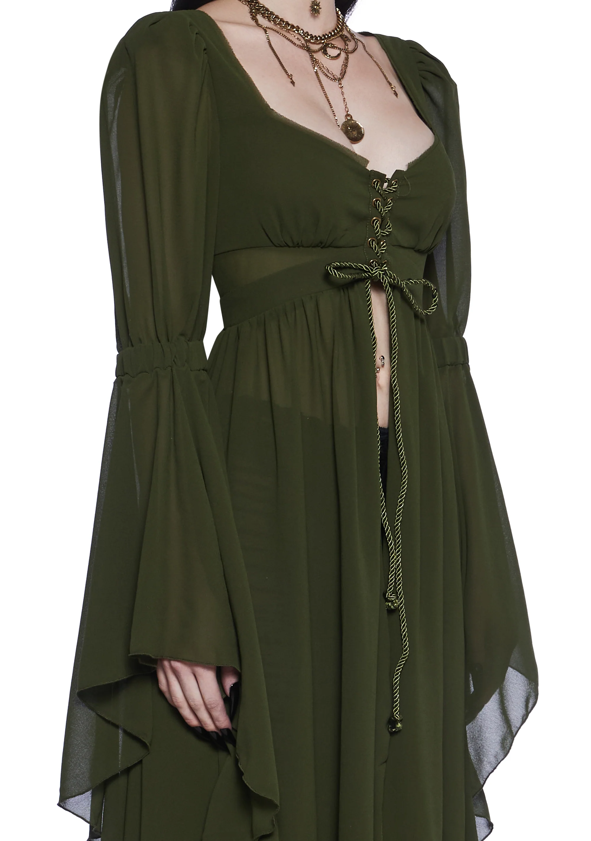 Hail To The Guardians Long Sleeve Top - Dark Green - Image 2