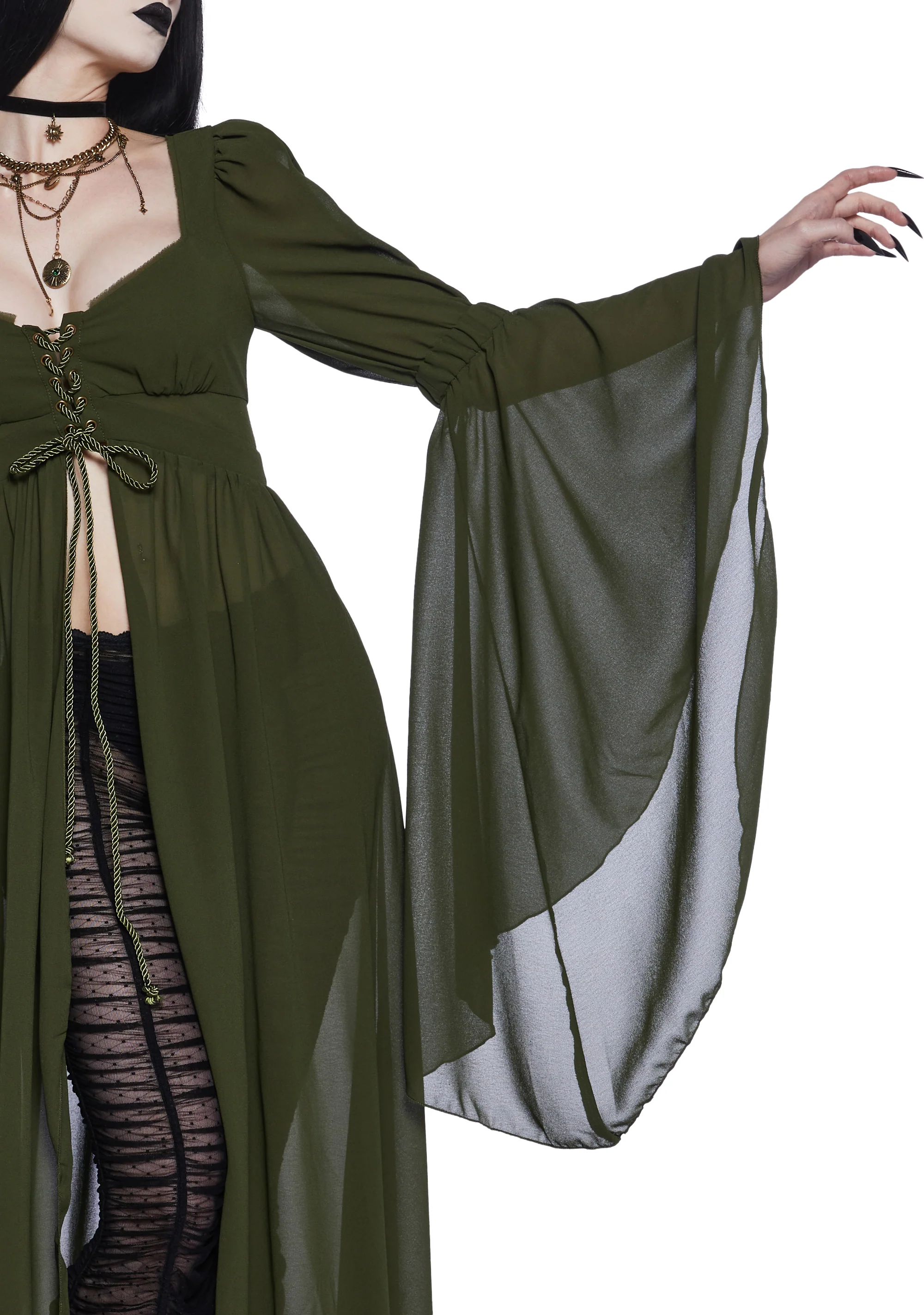 Hail To The Guardians Long Sleeve Top - Dark Green - Image 4