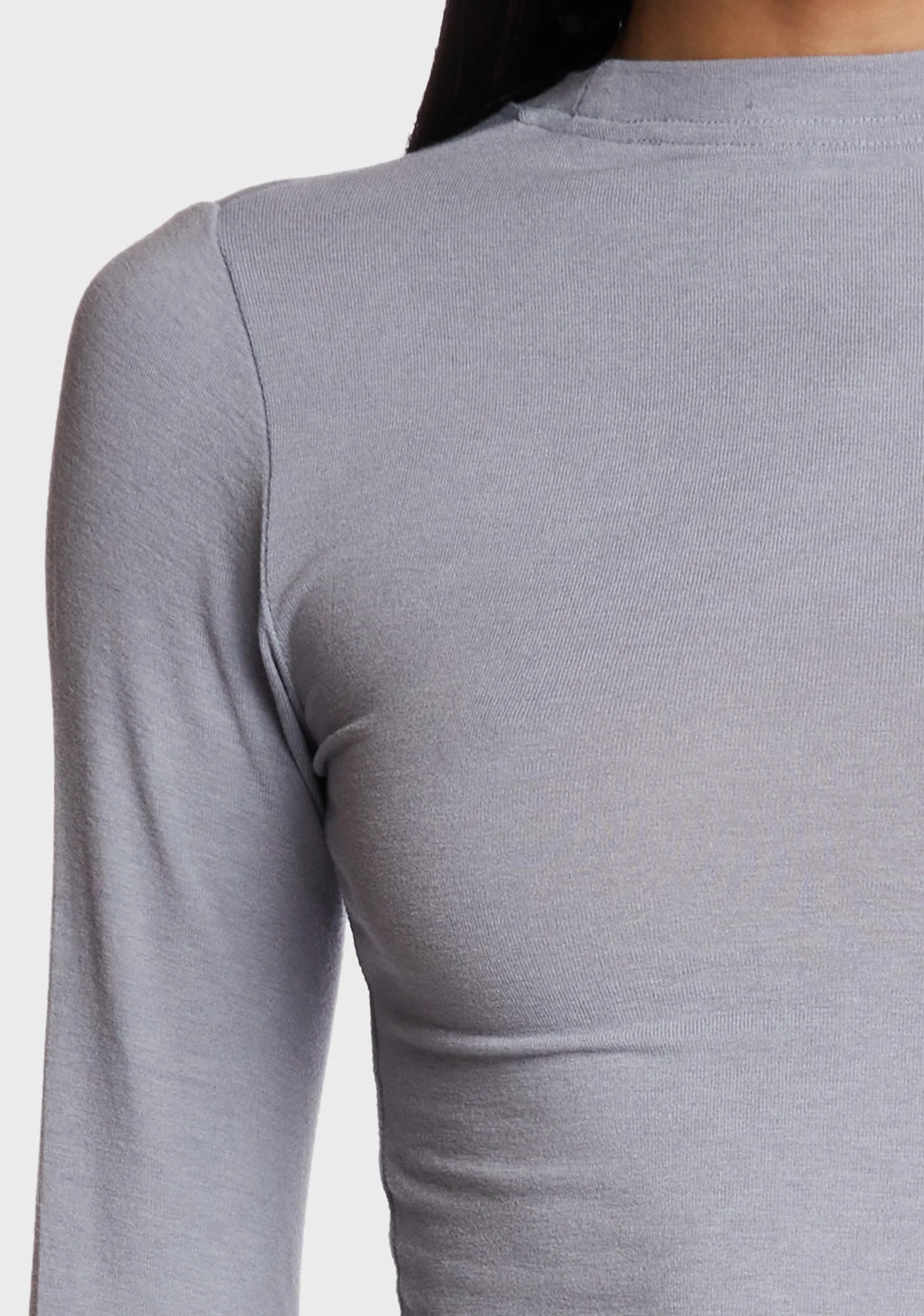 Hair Flip Long Sleeve Top - Blue - Image 2