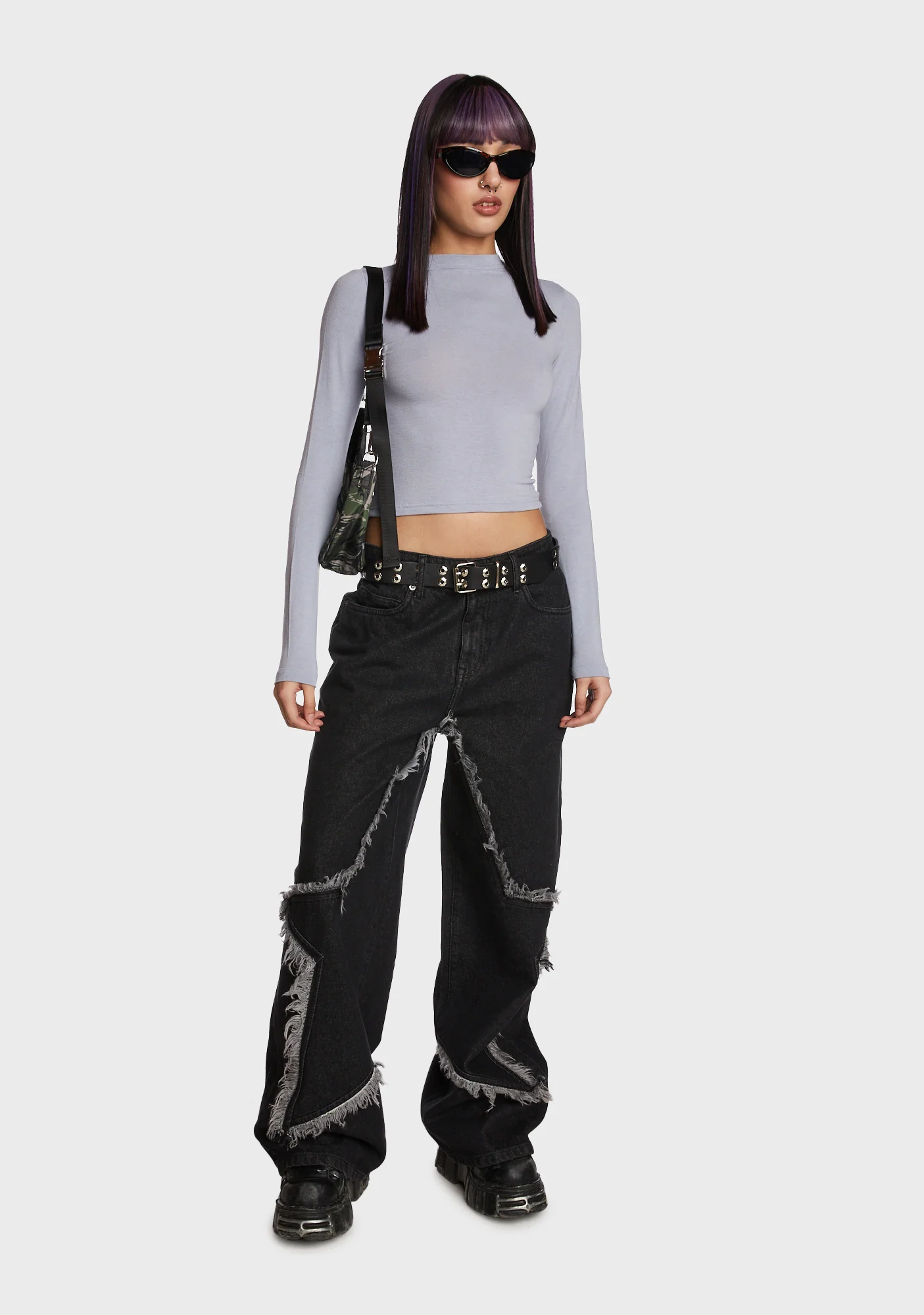 Hair Flip Long Sleeve Top - Blue - Image 3
