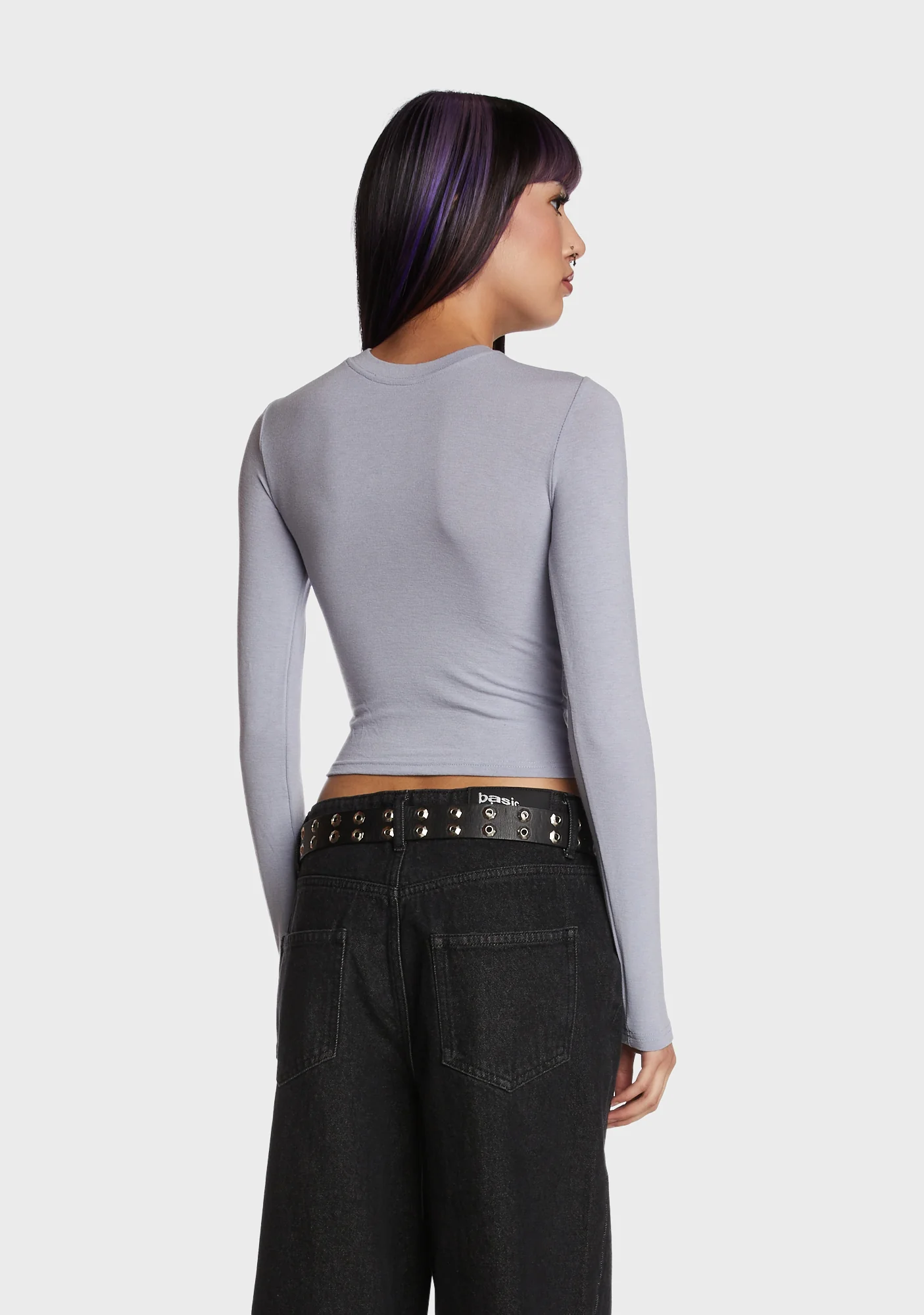 Hair Flip Long Sleeve Top - Blue - Image 5