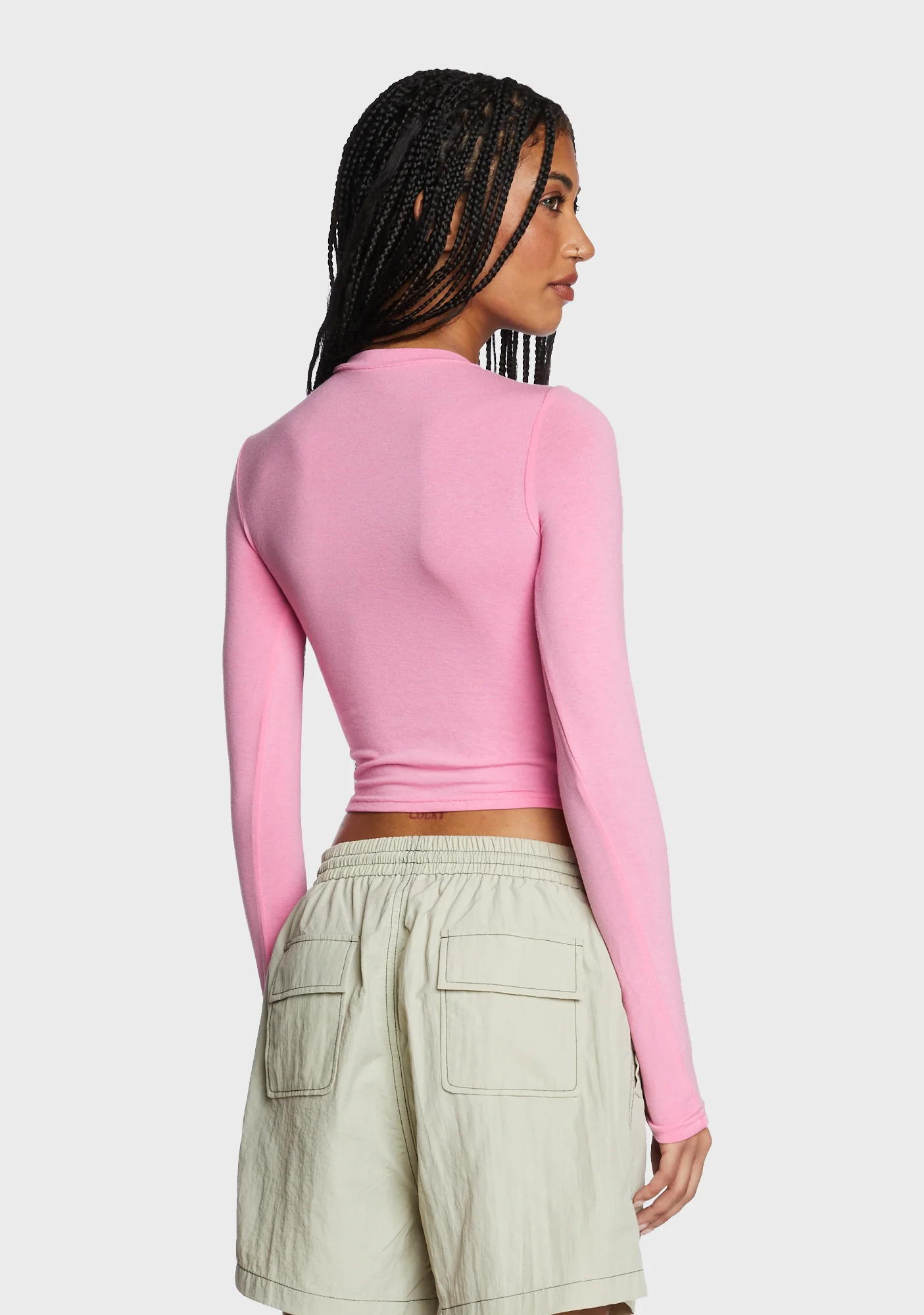 Hair Flip Long Sleeve Top - Pink - Image 5