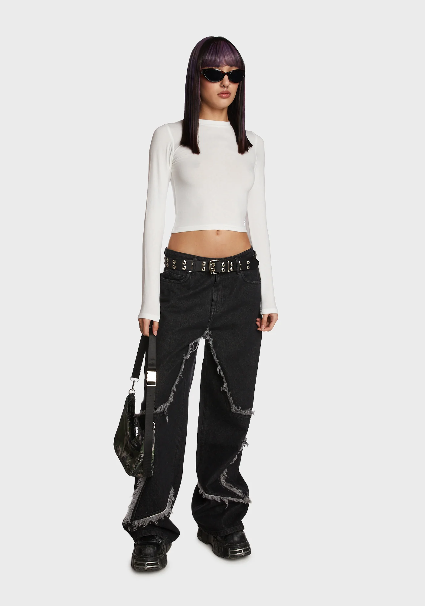 Hair Flip Long Sleeve Top - White - Image 3