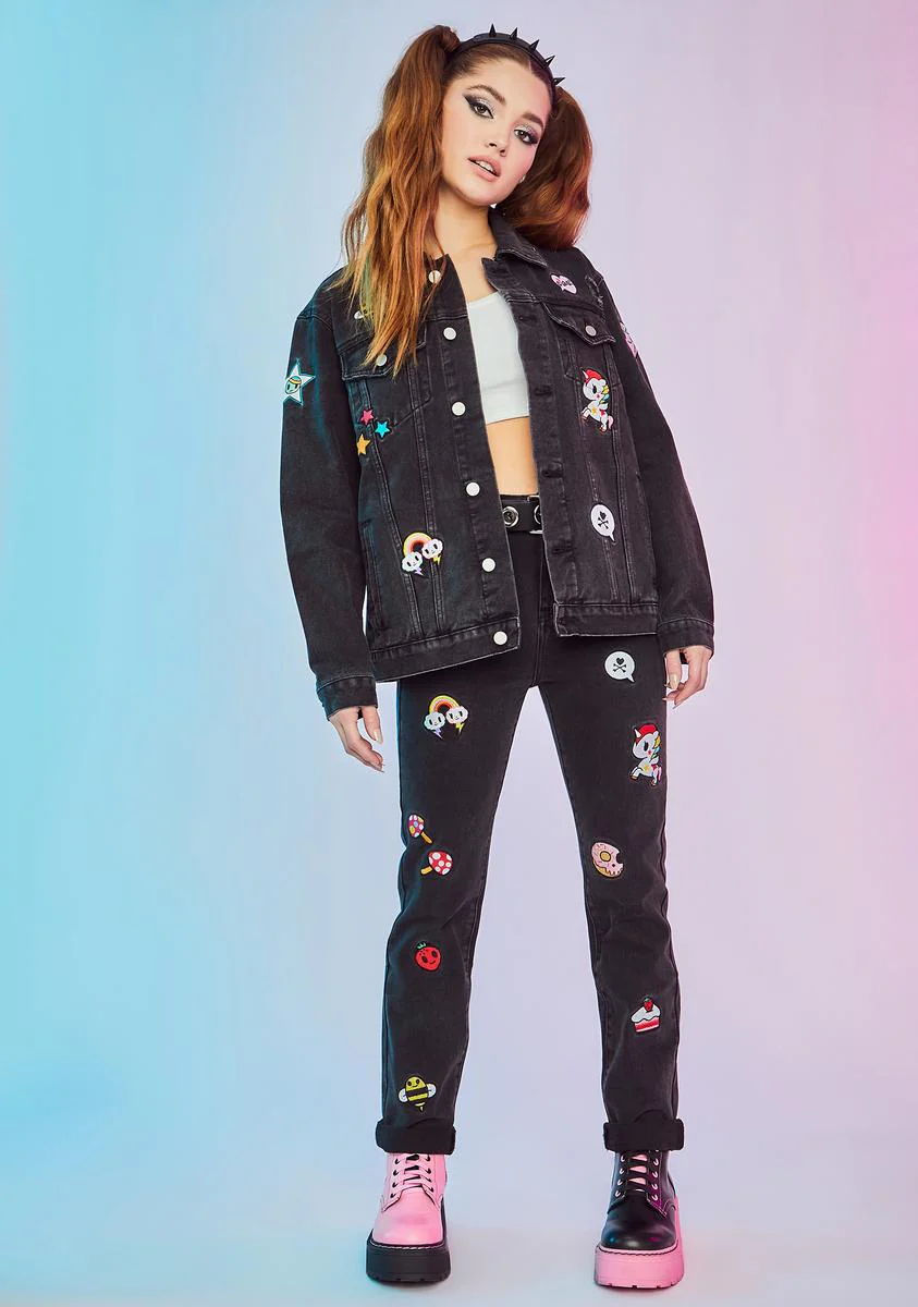 Halfway To Heaven Patched Mom Jeans - Image 3