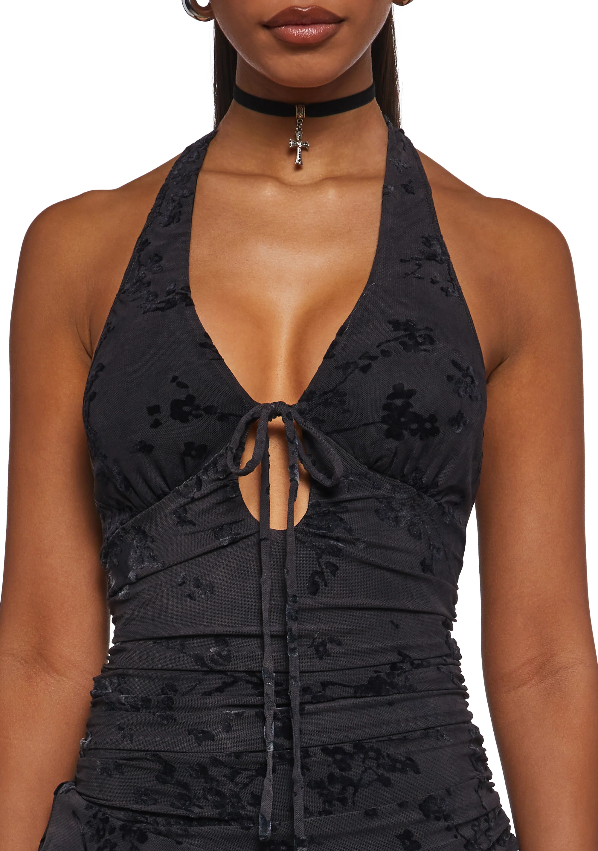 New Reign Halter Dress - Black - Image 5