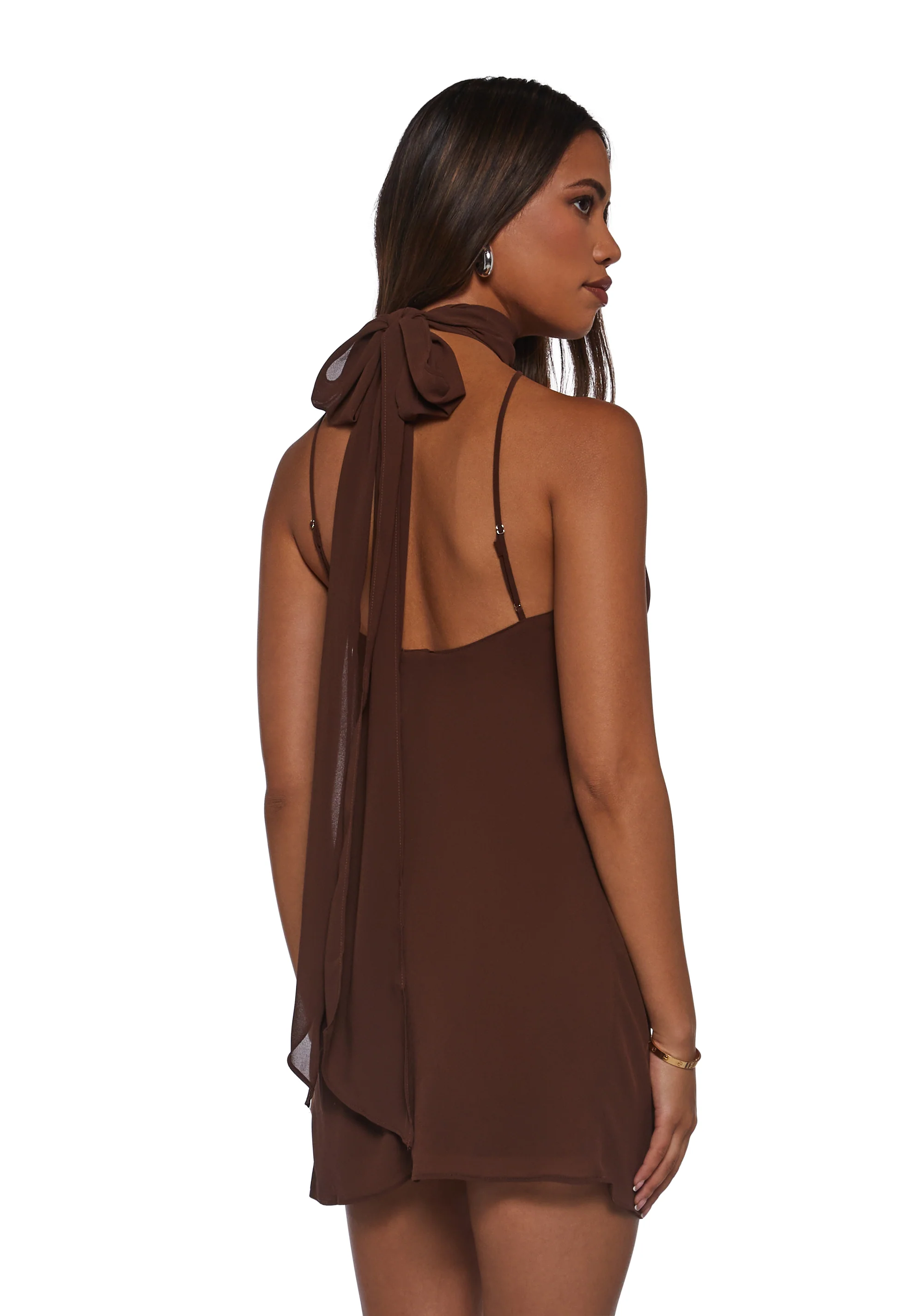 Latest Nightspot Halter Dress - Brown - Image 4