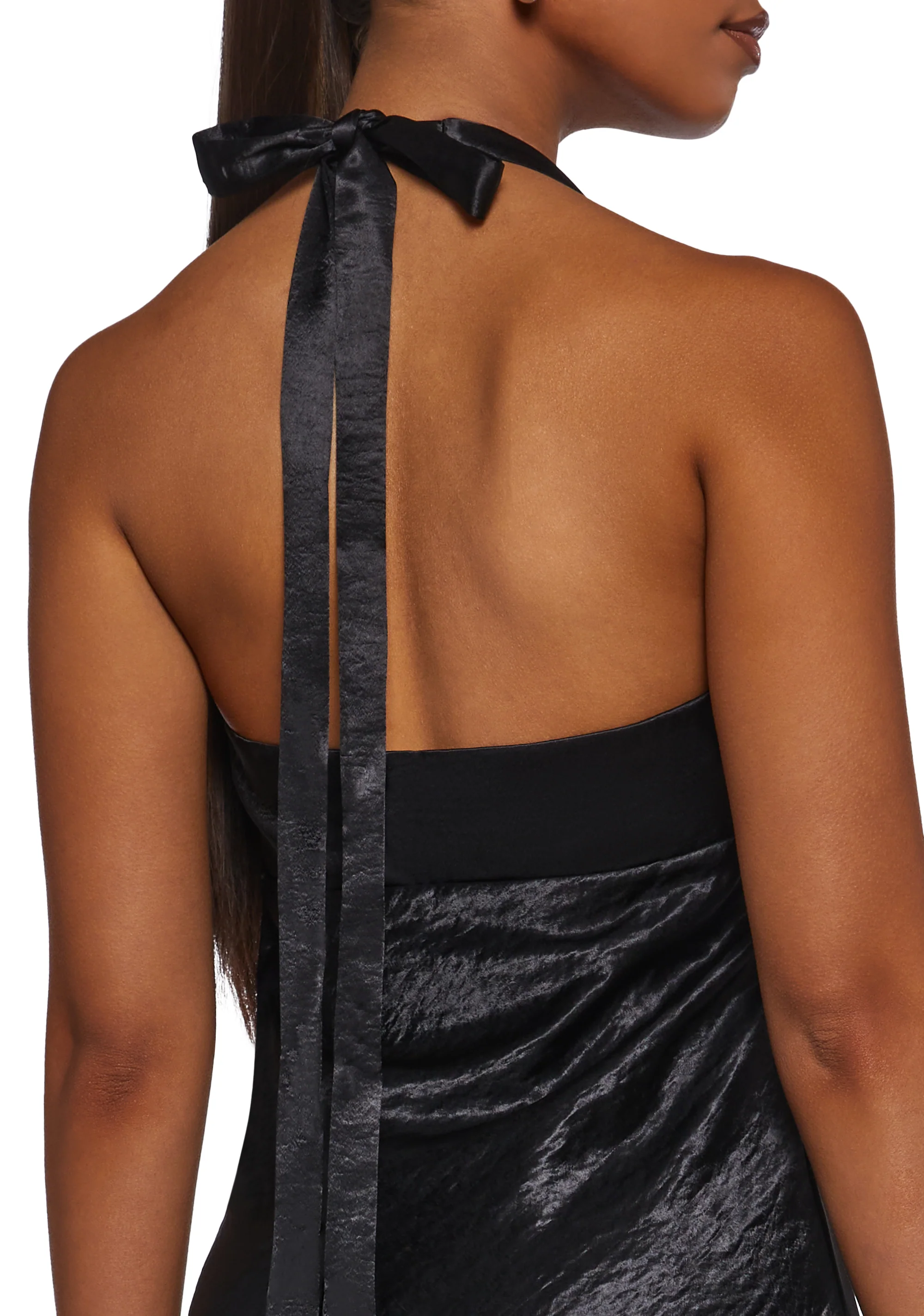 House Party Halter Dress - Black - Image 5