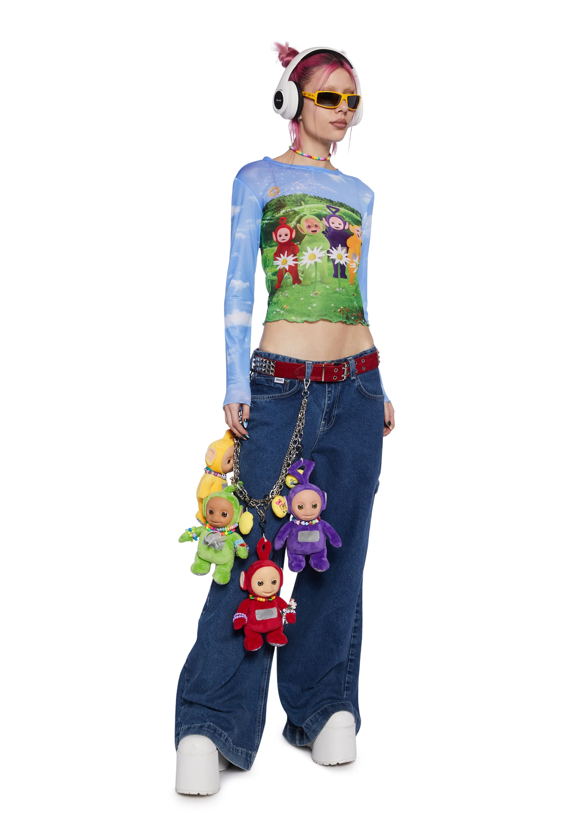 Happy Happy Graphic Mesh Top - Image 2