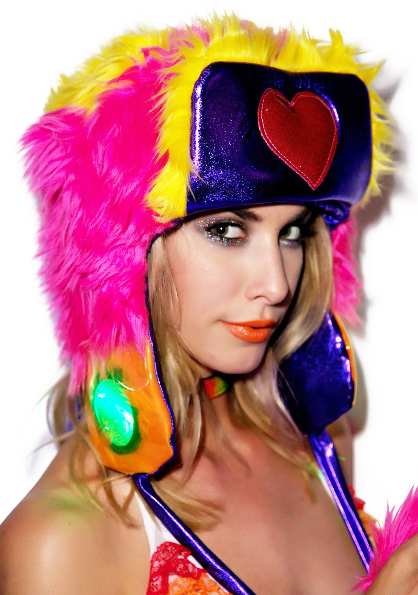 Happy Heart Faux Fur Hat - Image 3