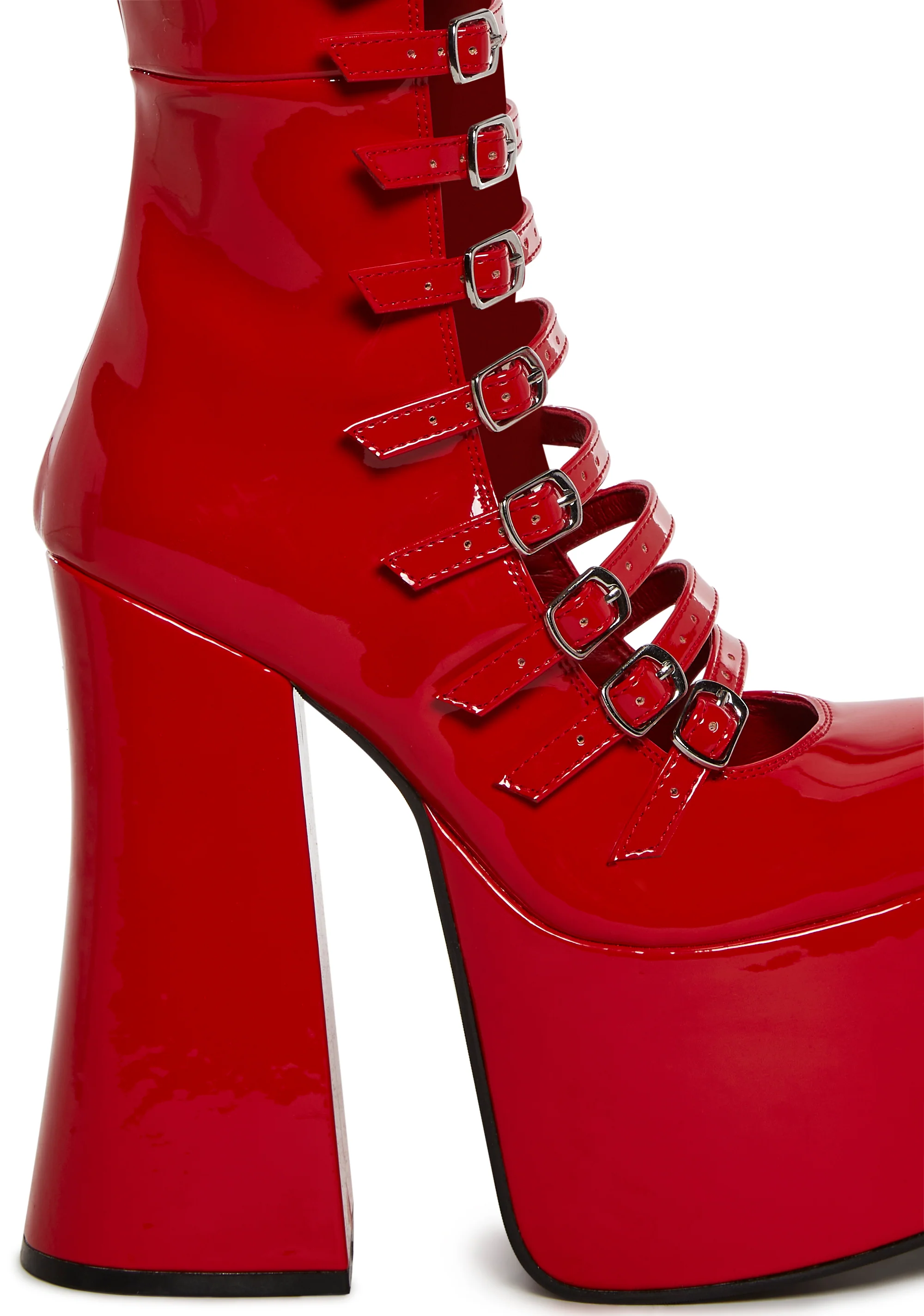 Hardcore Dazzle Platform Boots - Red - Image 2