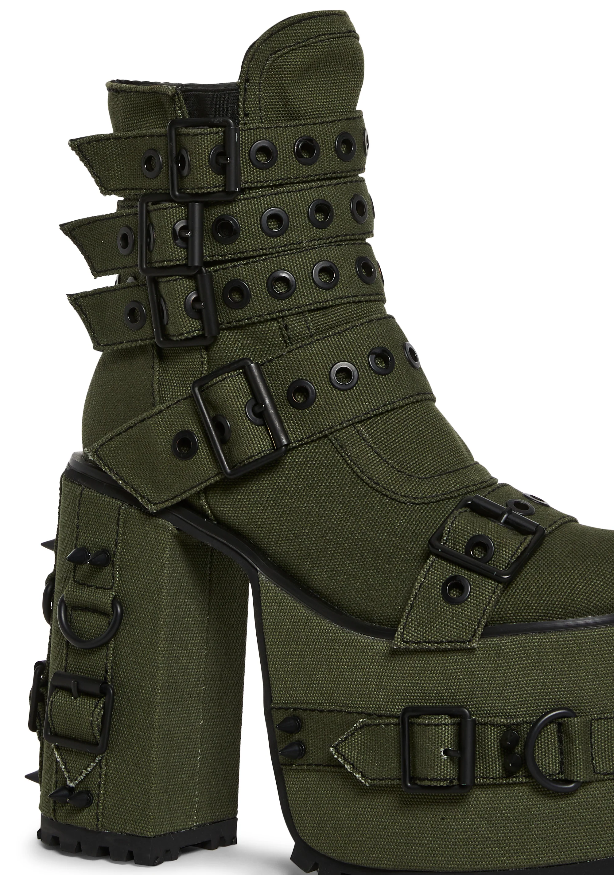 Hardcore Life Buckle Boots - Green - Image 2