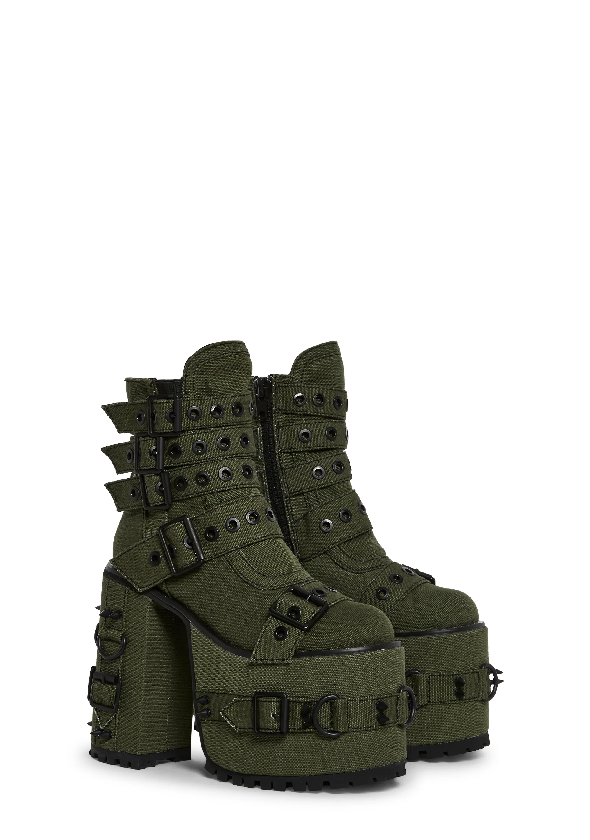Hardcore Life Buckle Boots - Green - Image 3