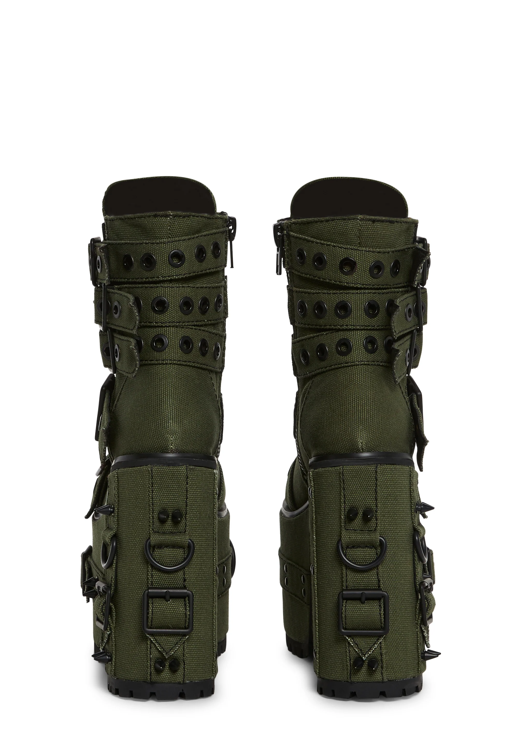 Hardcore Life Buckle Boots - Green - Image 4