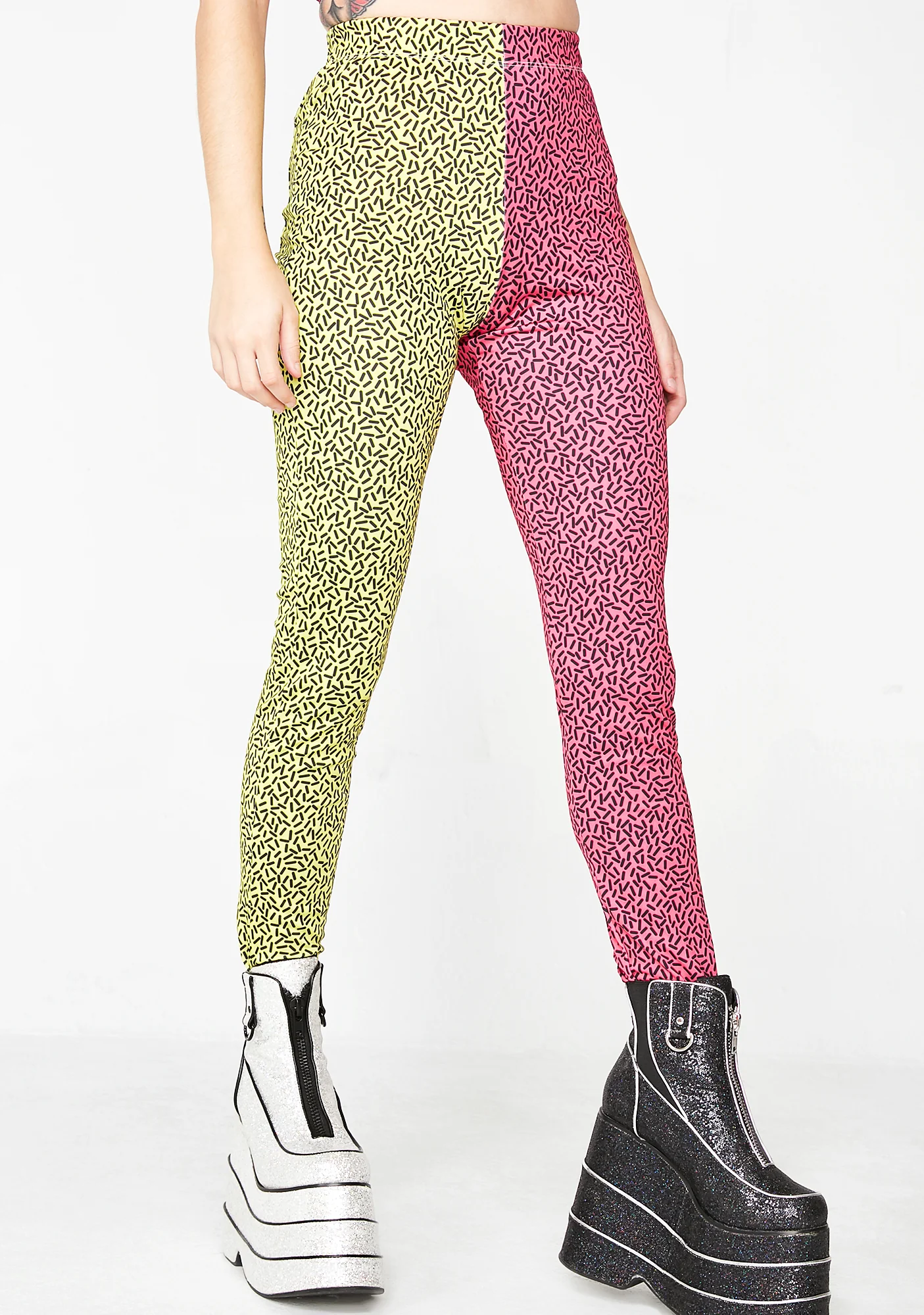 Harsh Lines Colorblock Unisexx Leggings - Image 3