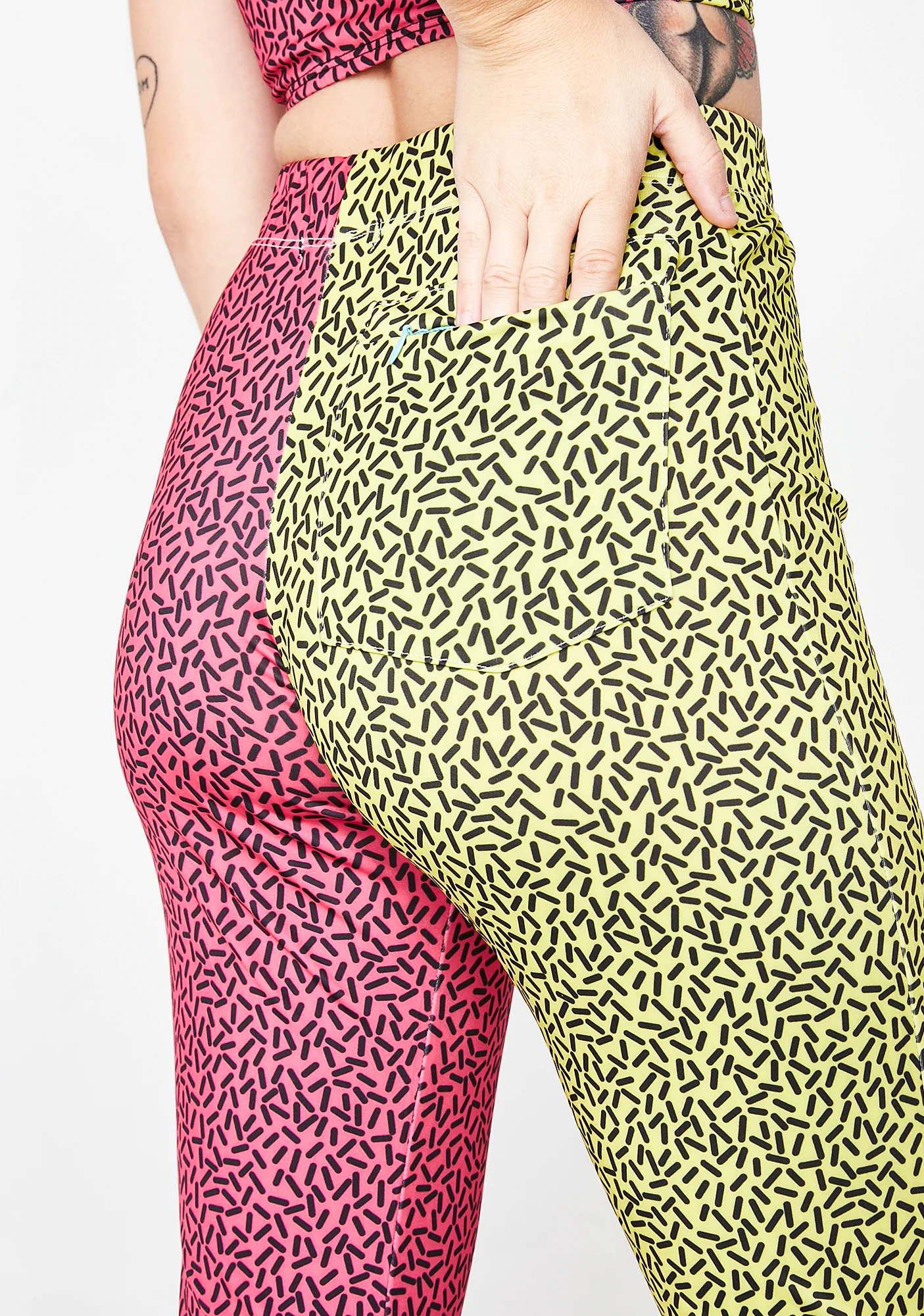 Harsh Lines Colorblock Unisexx Leggings - Image 4