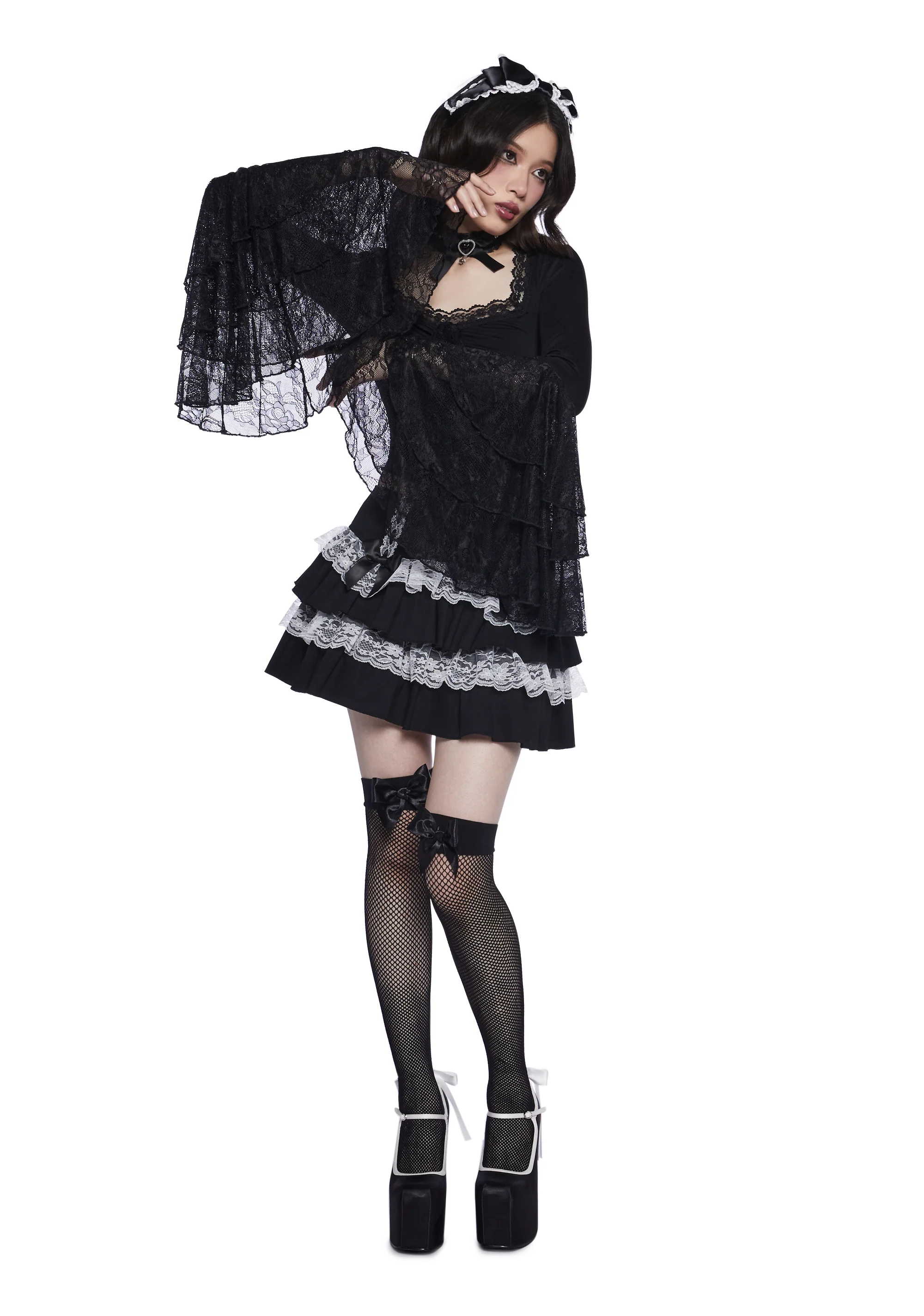 Haunted Grace Long Sleeve Top - Black - Image 5