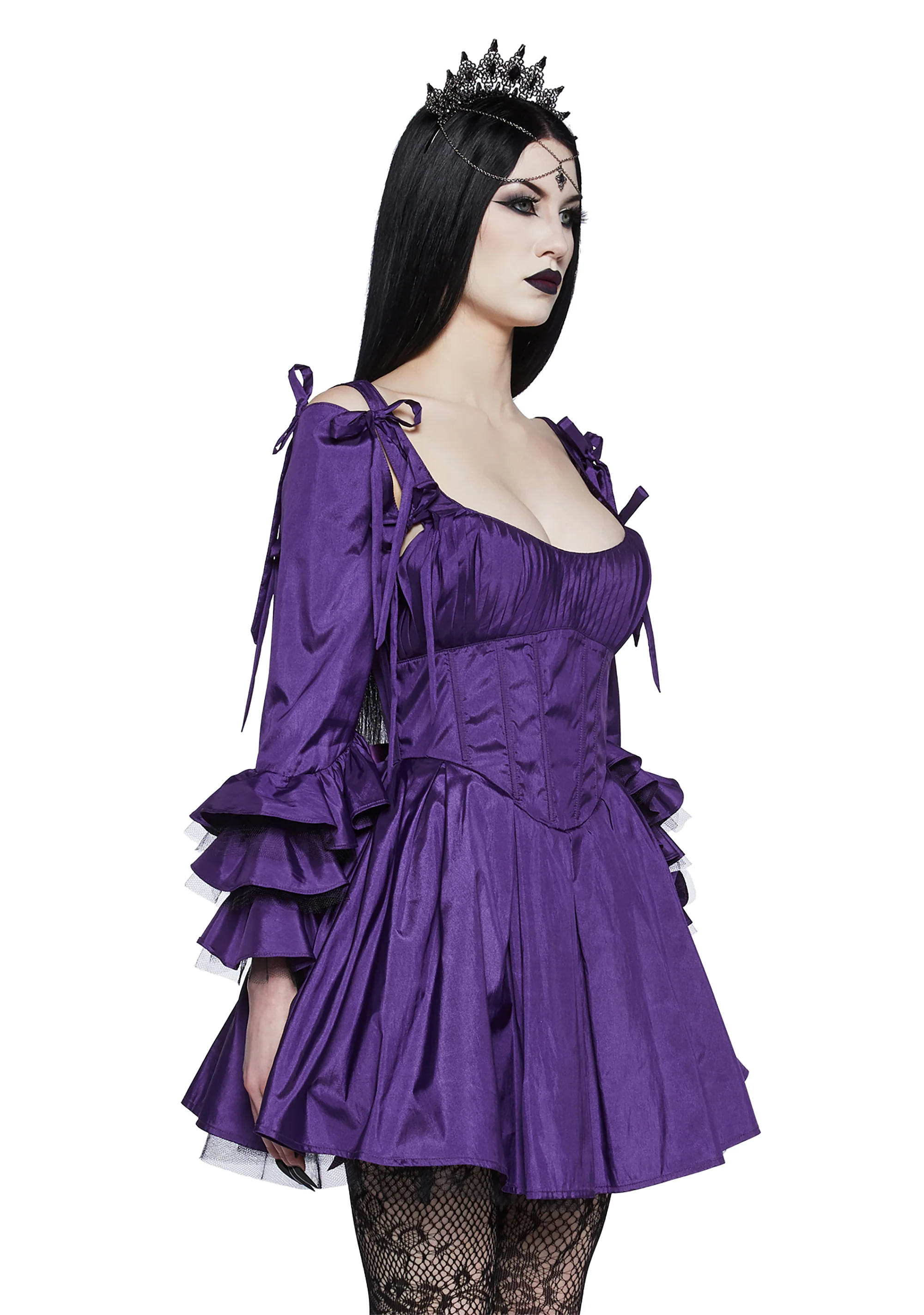 Haunted Hue Mini Dress - Purple - Image 3
