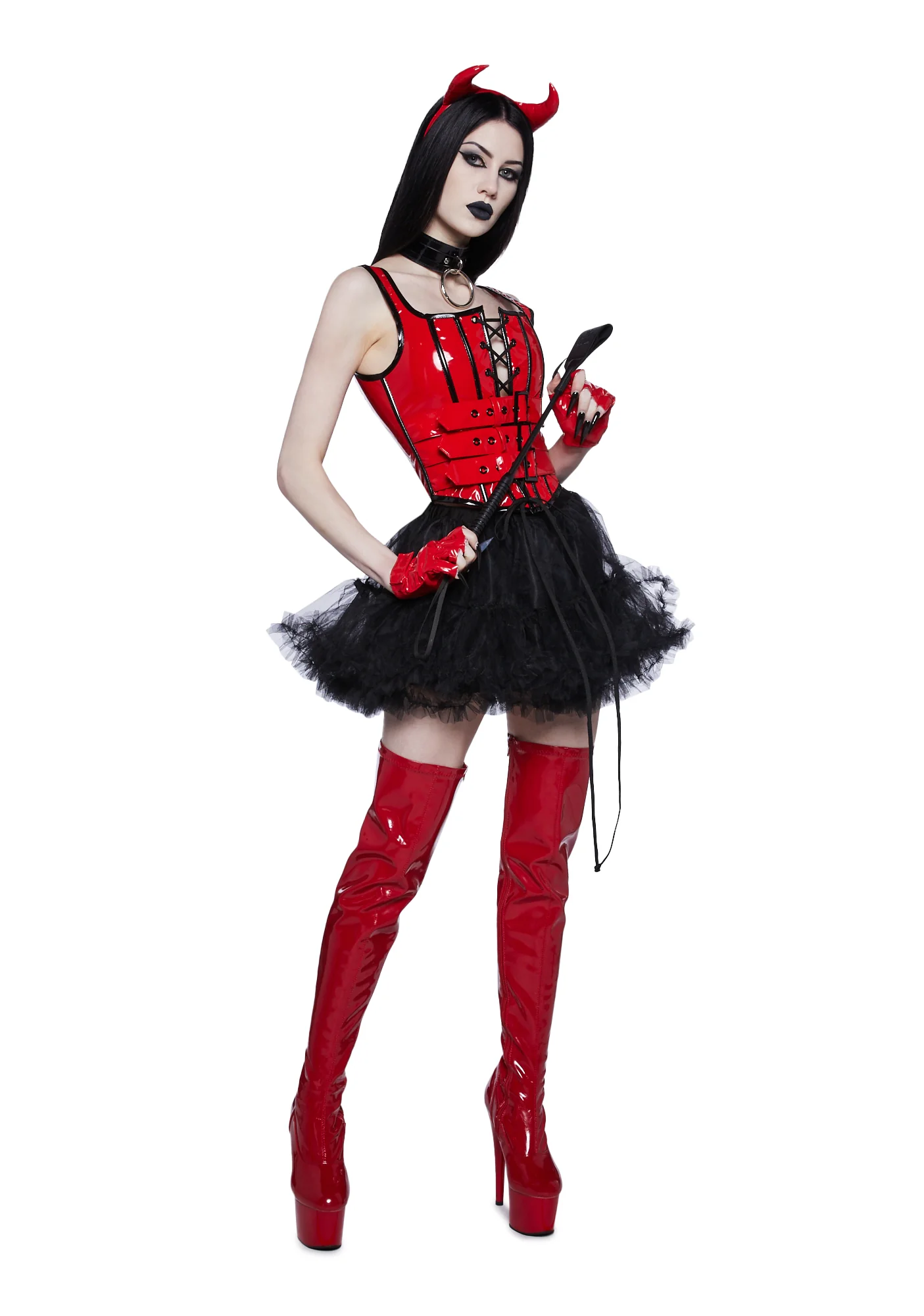 Haunted Shadows Corset Top - Red - Image 2