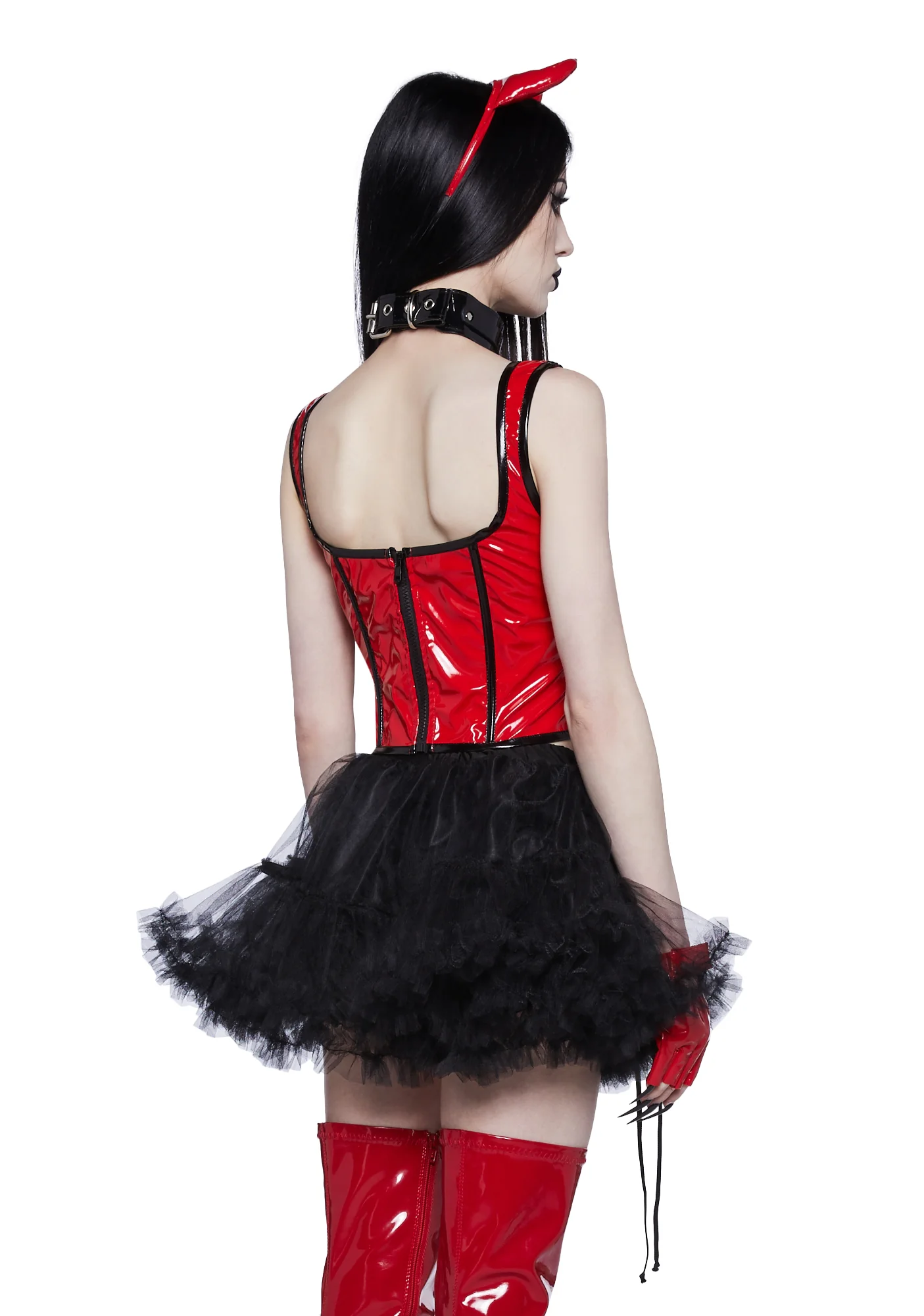 Haunted Shadows Corset Top - Red - Image 4
