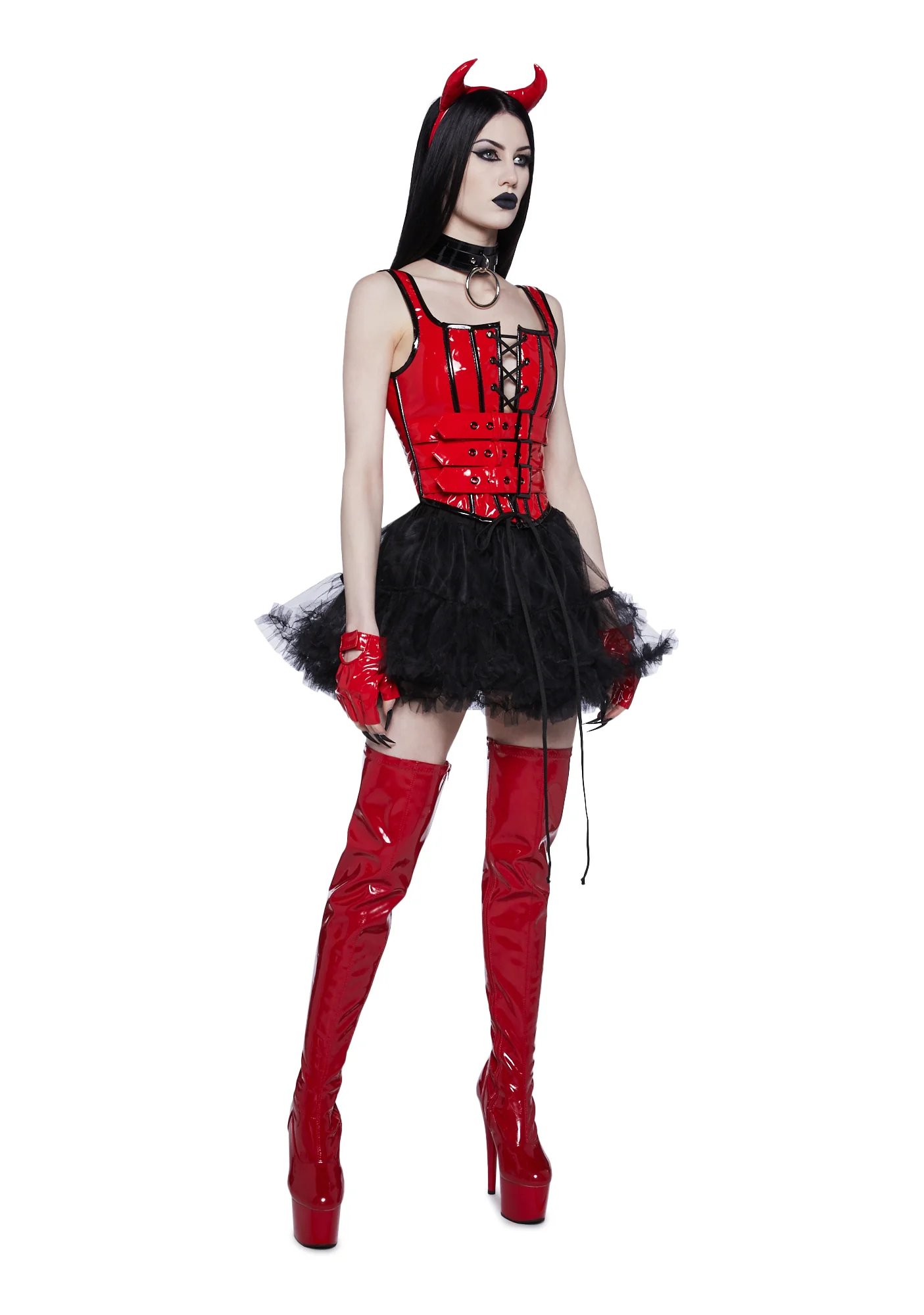Haunted Shadows Corset Top - Red - Image 6