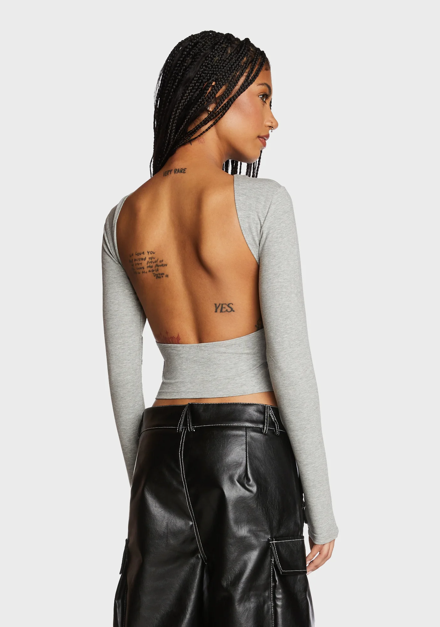 Haven Open Back Top - Grey - Image 5