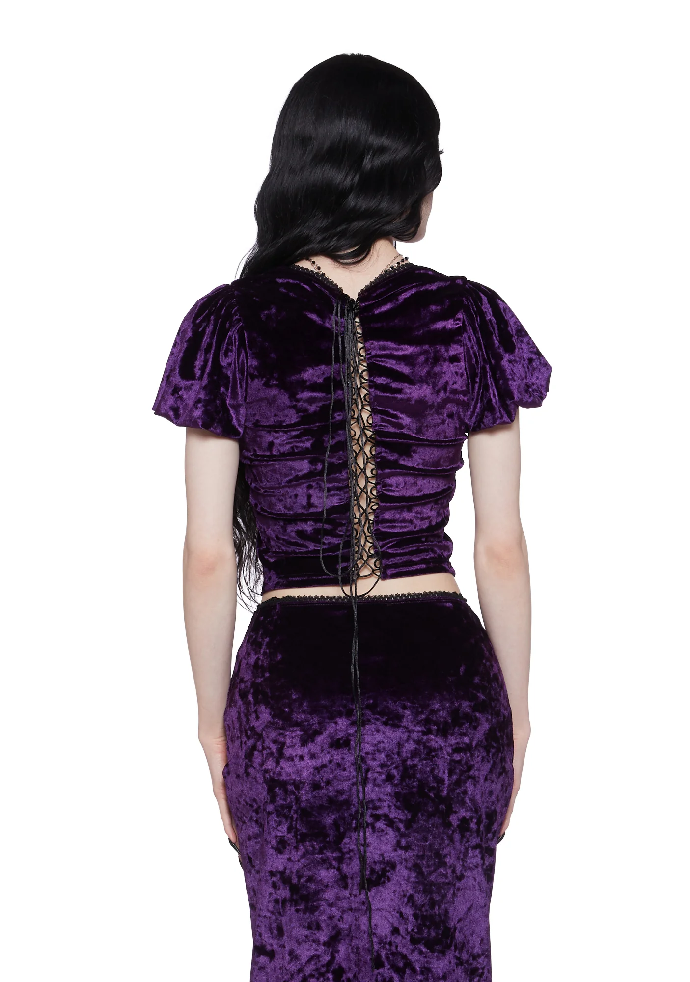 Time Stands Still Velvet Top - Purple - Image 5