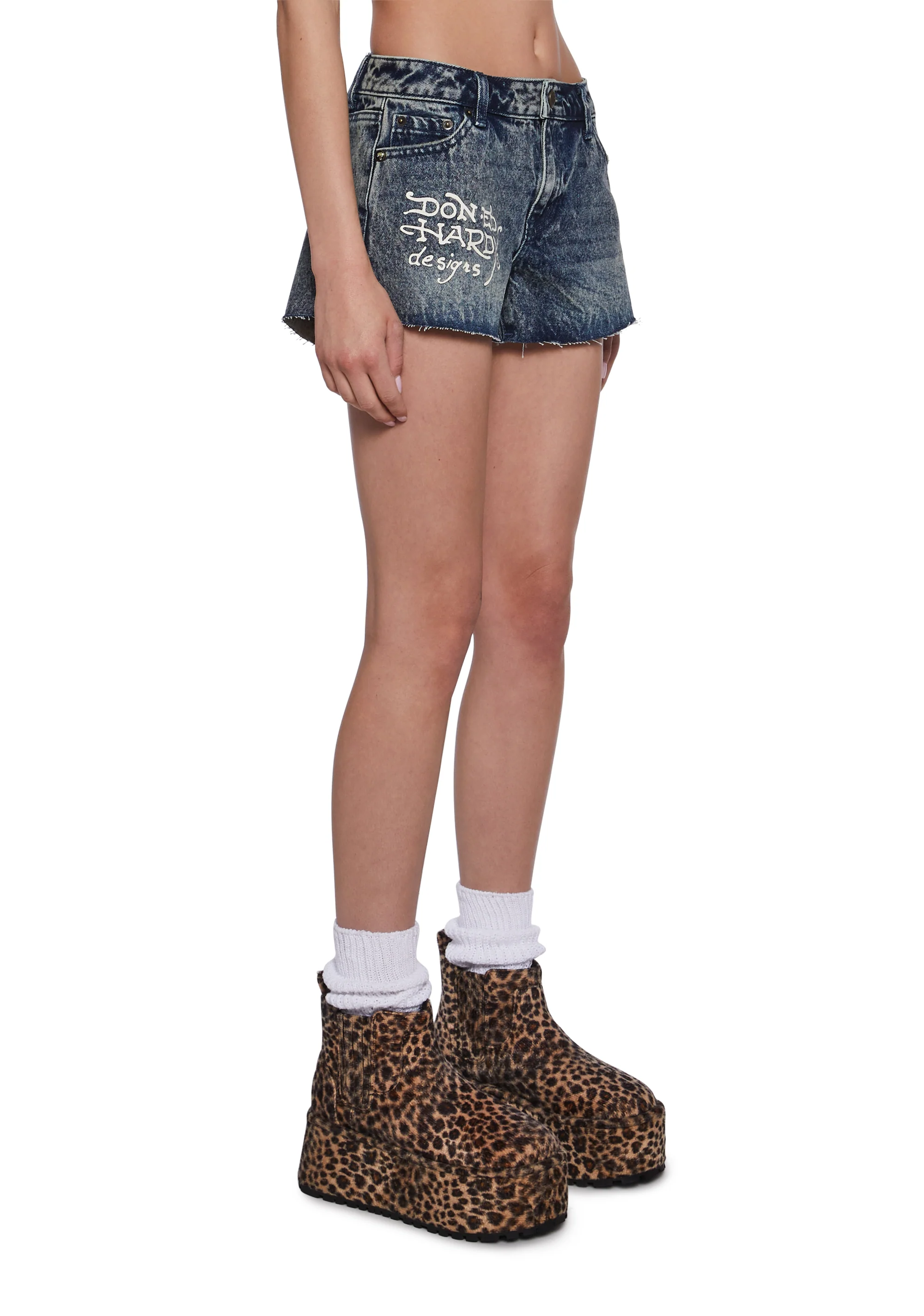 Heart Dagger Denim Shorts - Image 3