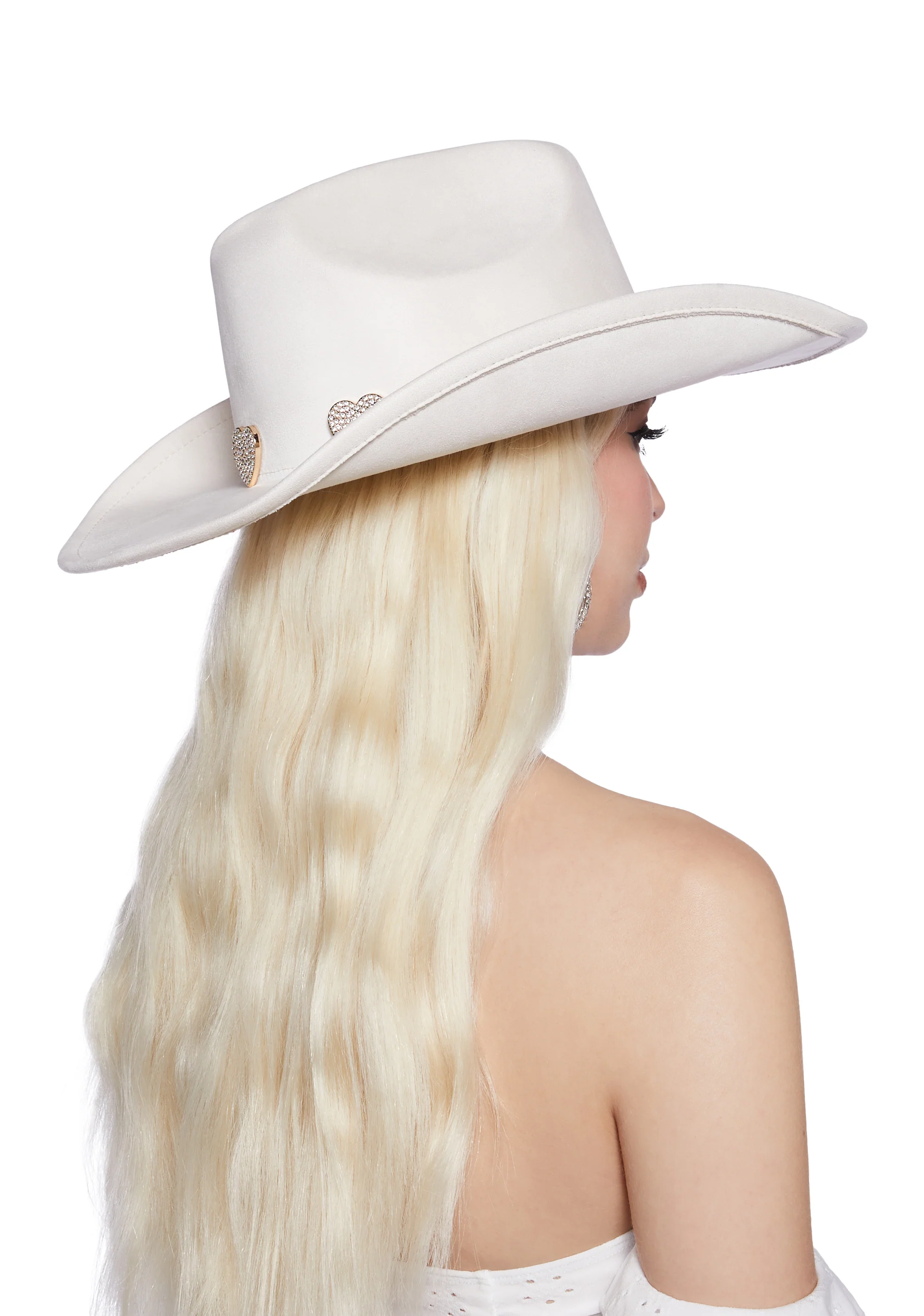 Heart Of Gold Cowboy Hat - White - Image 3