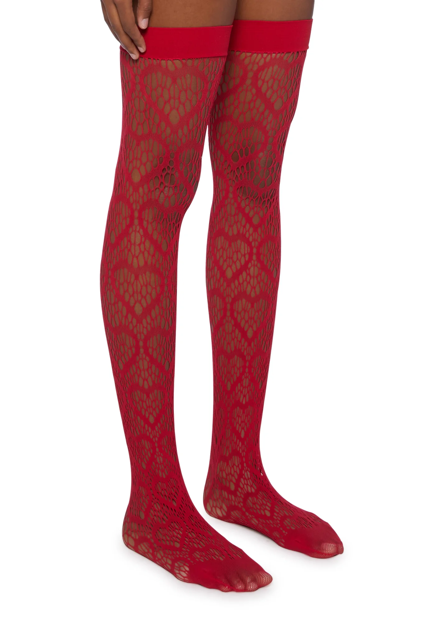 Heartbeats For You Thigh Highs- Red - Image 2
