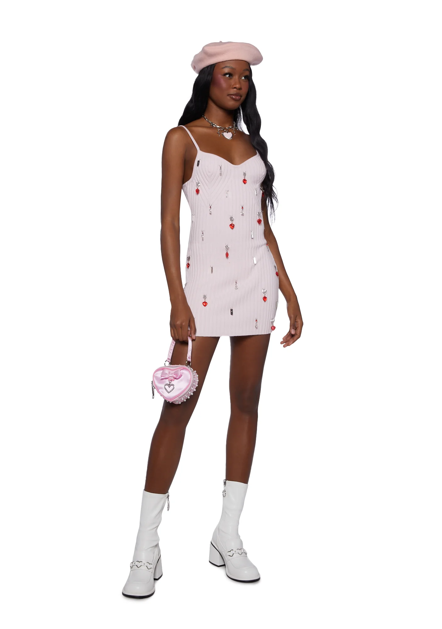 Heartbreak Hottie Bodycon Dress - Pink - Image 2