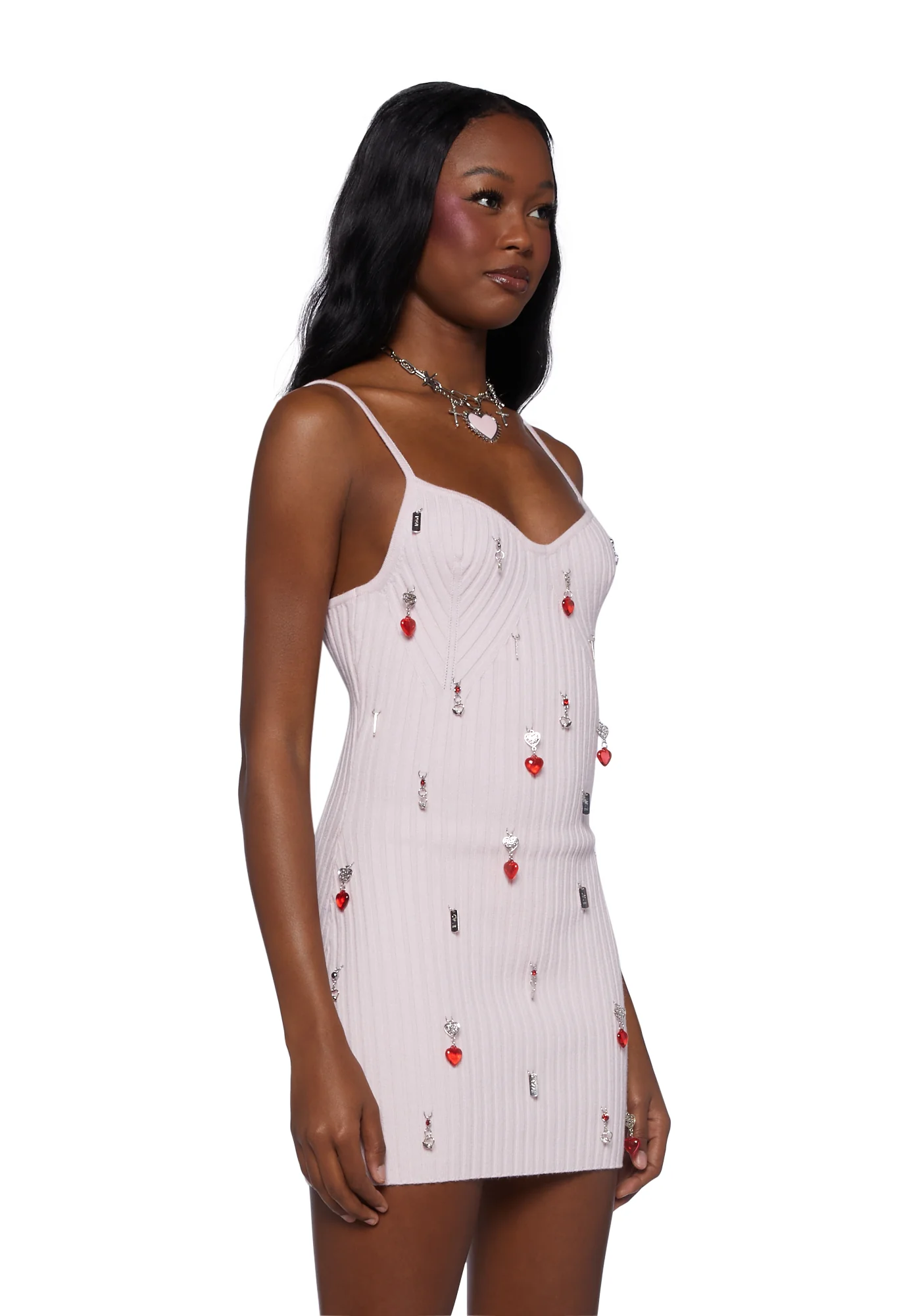 Heartbreak Hottie Bodycon Dress - Pink - Image 3