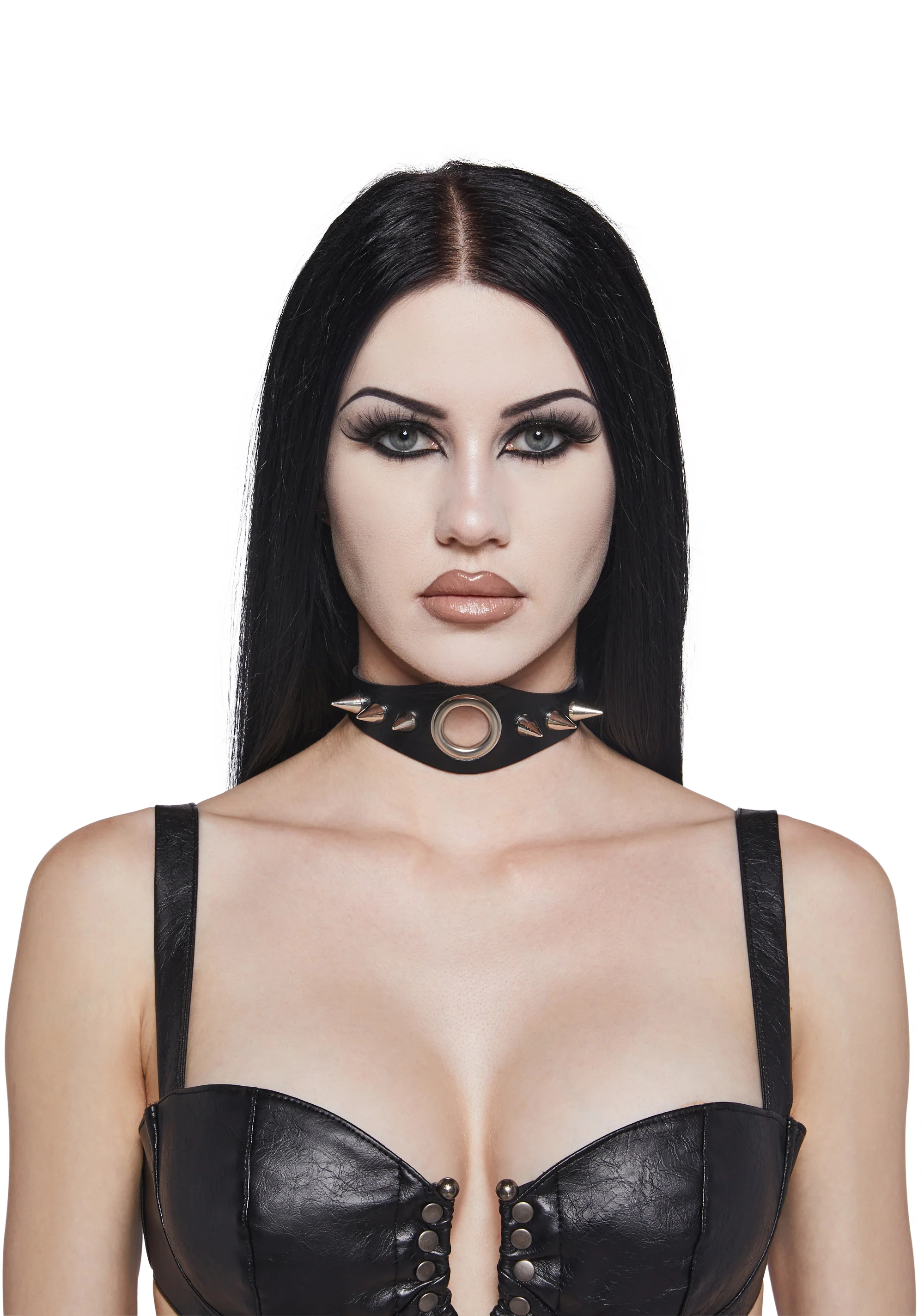 Heartless Leather Spiked Choker - Image 3