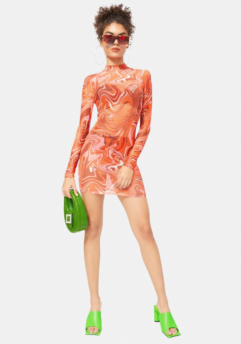 Heat Things Up Mesh Bodycon Dress - Image 3