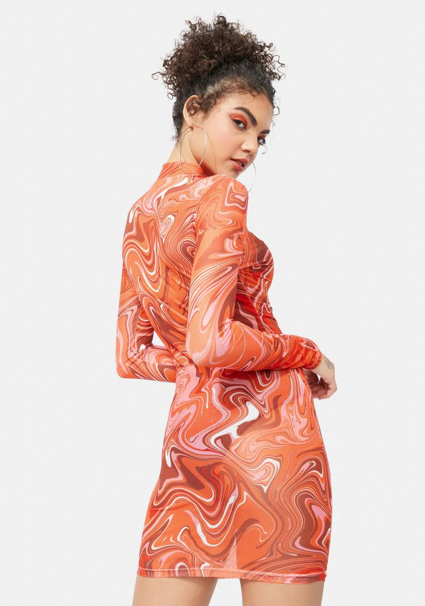 Heat Things Up Mesh Bodycon Dress - Image 4