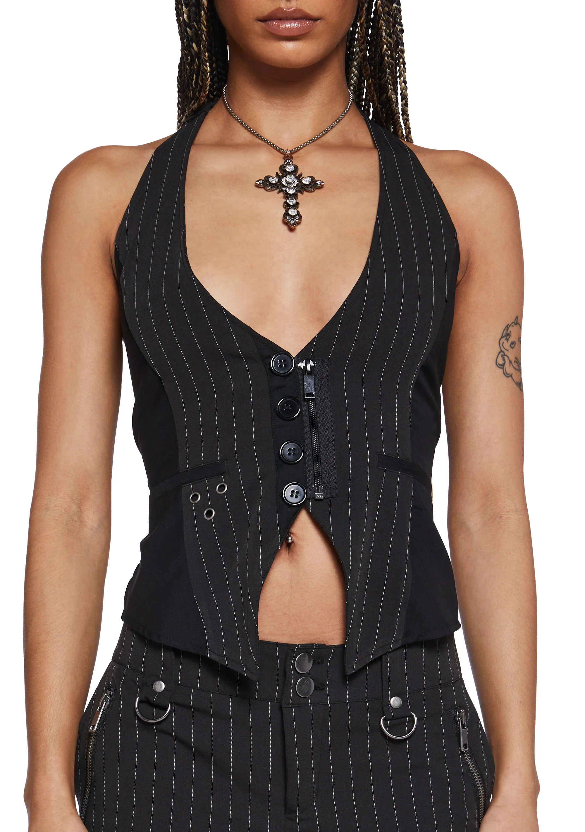 Heather Pinstripe Vest - Image 5