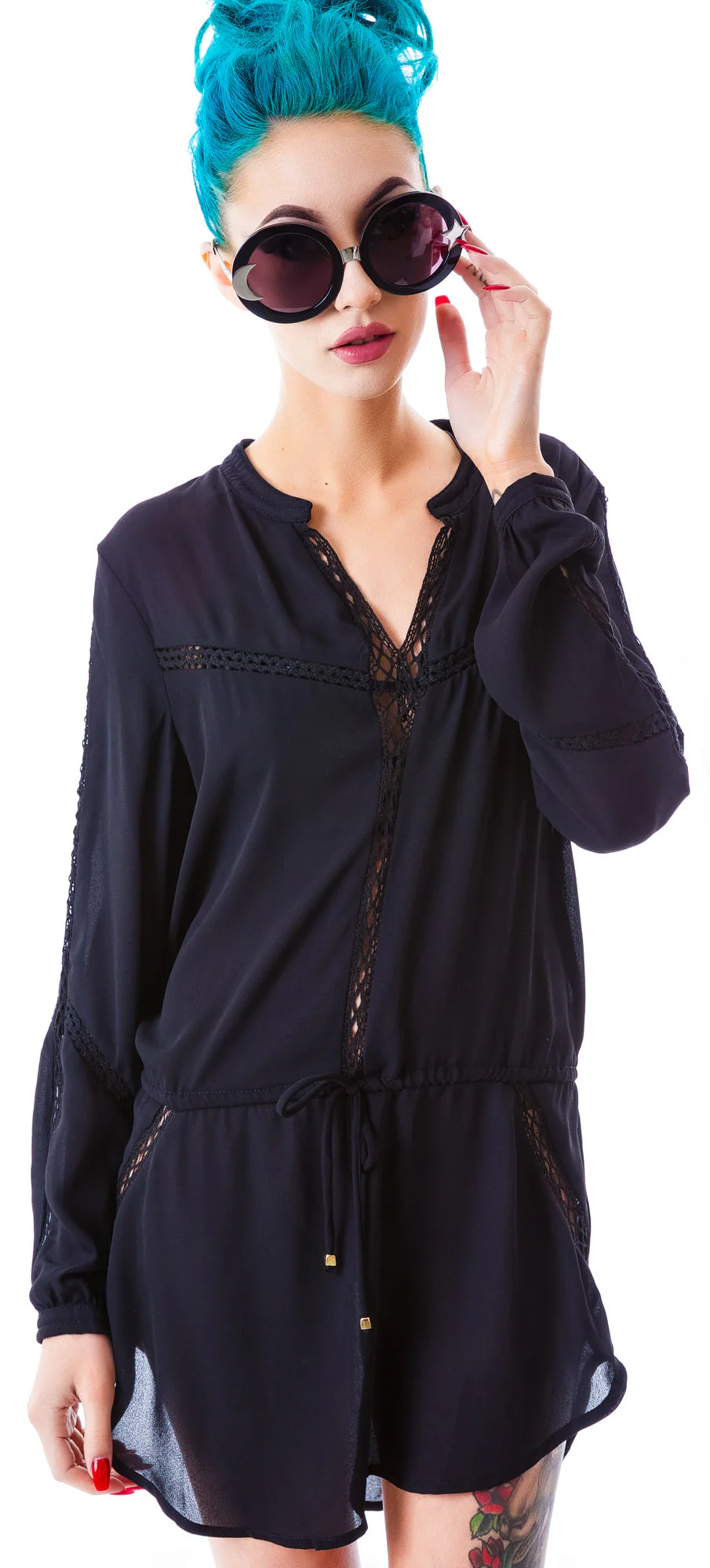 Heather Tunic Top - Black - Image 2