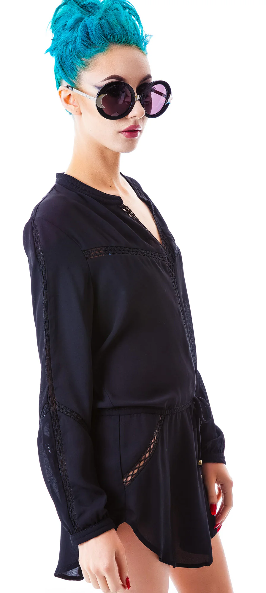 Heather Tunic Top - Black - Image 3