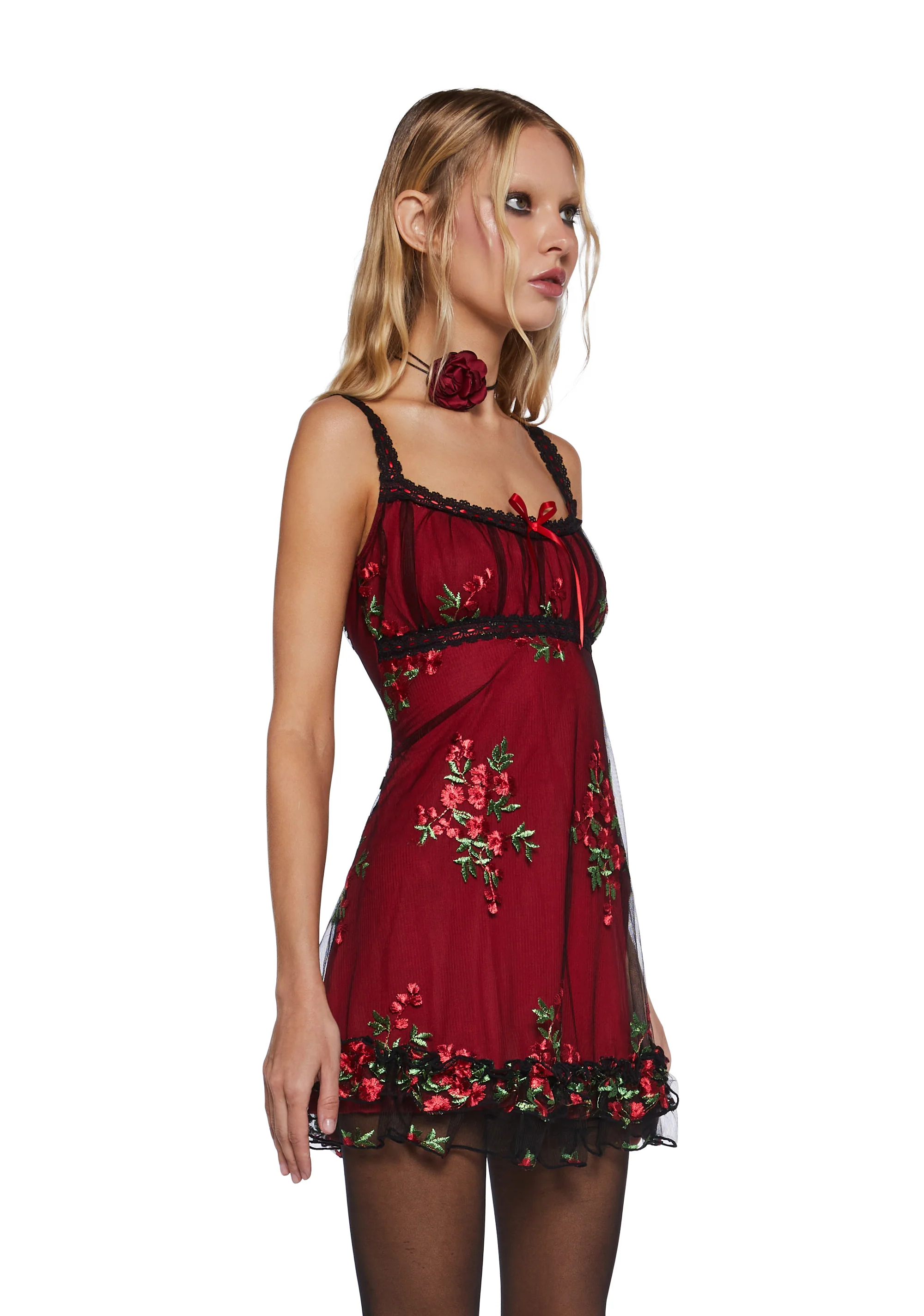 Heaven Struck Babydoll Dress - Red - Image 3